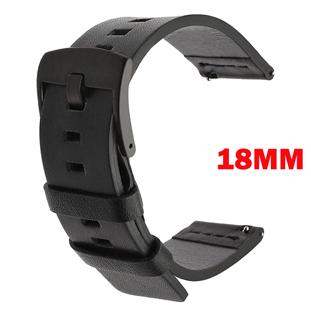 1Pc 18mm Microfiber Leather Black Watch Band Wrist Strap Quick Release USA