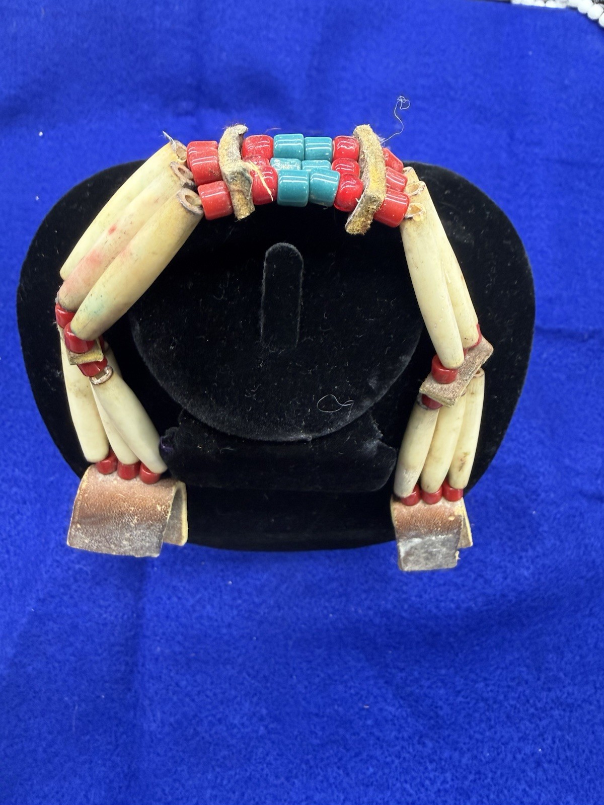 Handmade Native American Hair Pipe Choker Abalone Shell Beaded Necklace Set 4 +