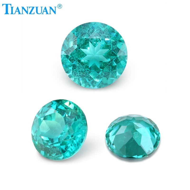 Synthetic YAG Round Shape Neon Paraiba Color with inclusions loose Gemstones
