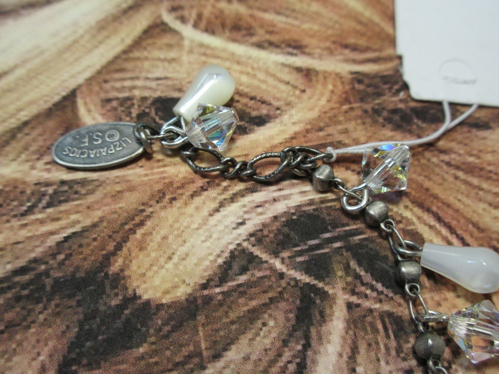 New Liz Palacios Mother of pearl Drops & Swarovski elements Crystal Bracelet