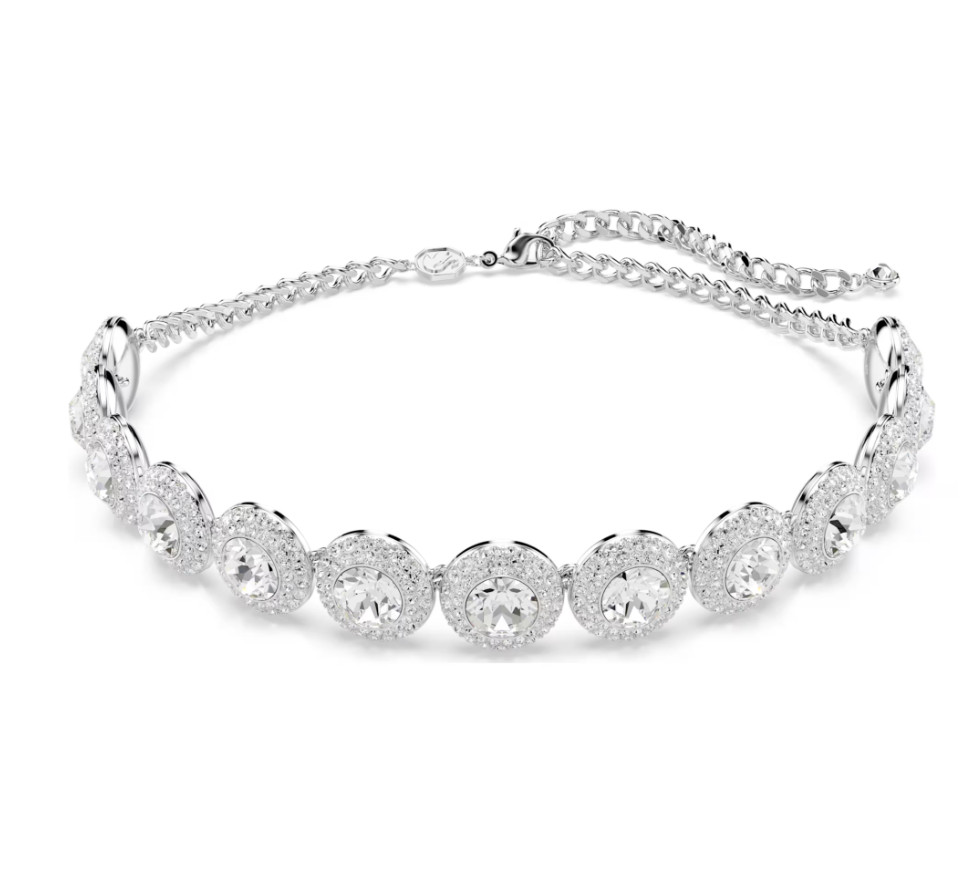 Swarovski Una Angelic choker White, Rhodium plated