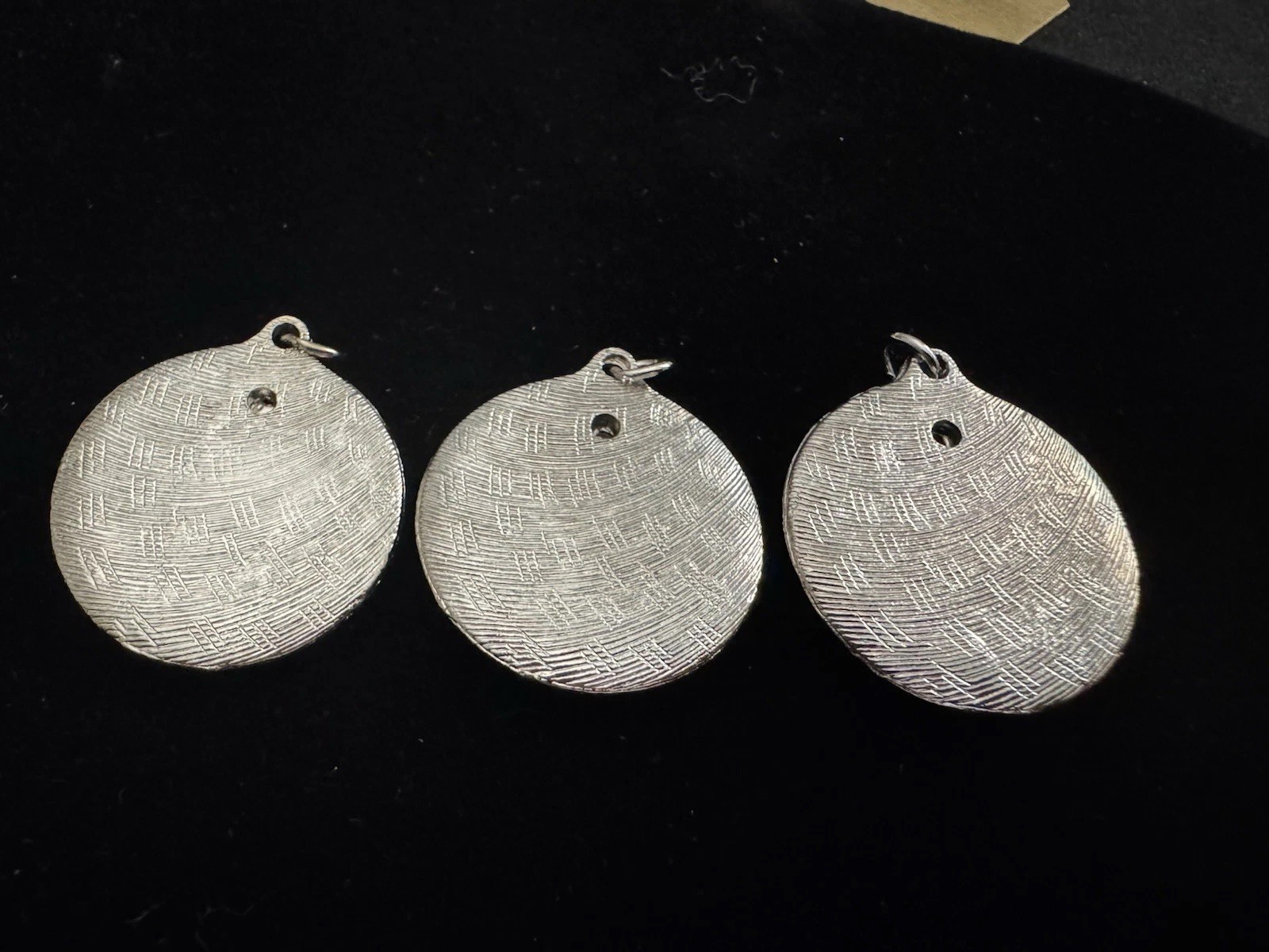 Vintage Round Lot of 3 Picture Pendants Stamped 8545