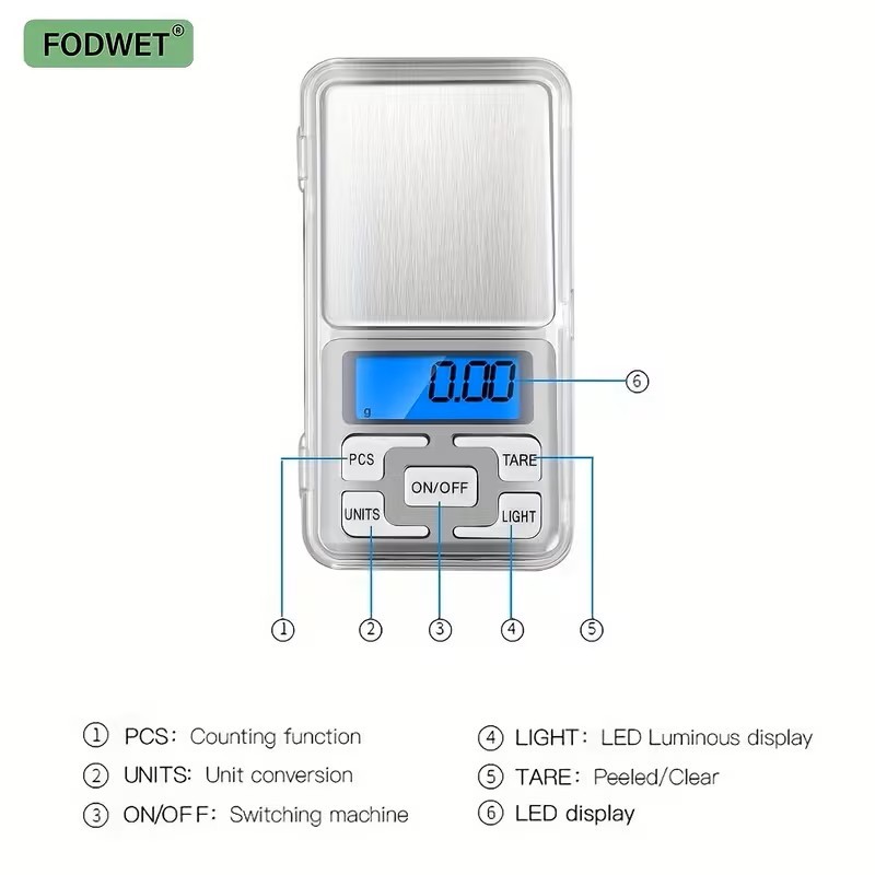 Portable Digital Scale with 0.01G Precision Capable of Weighing Up to 200G USA