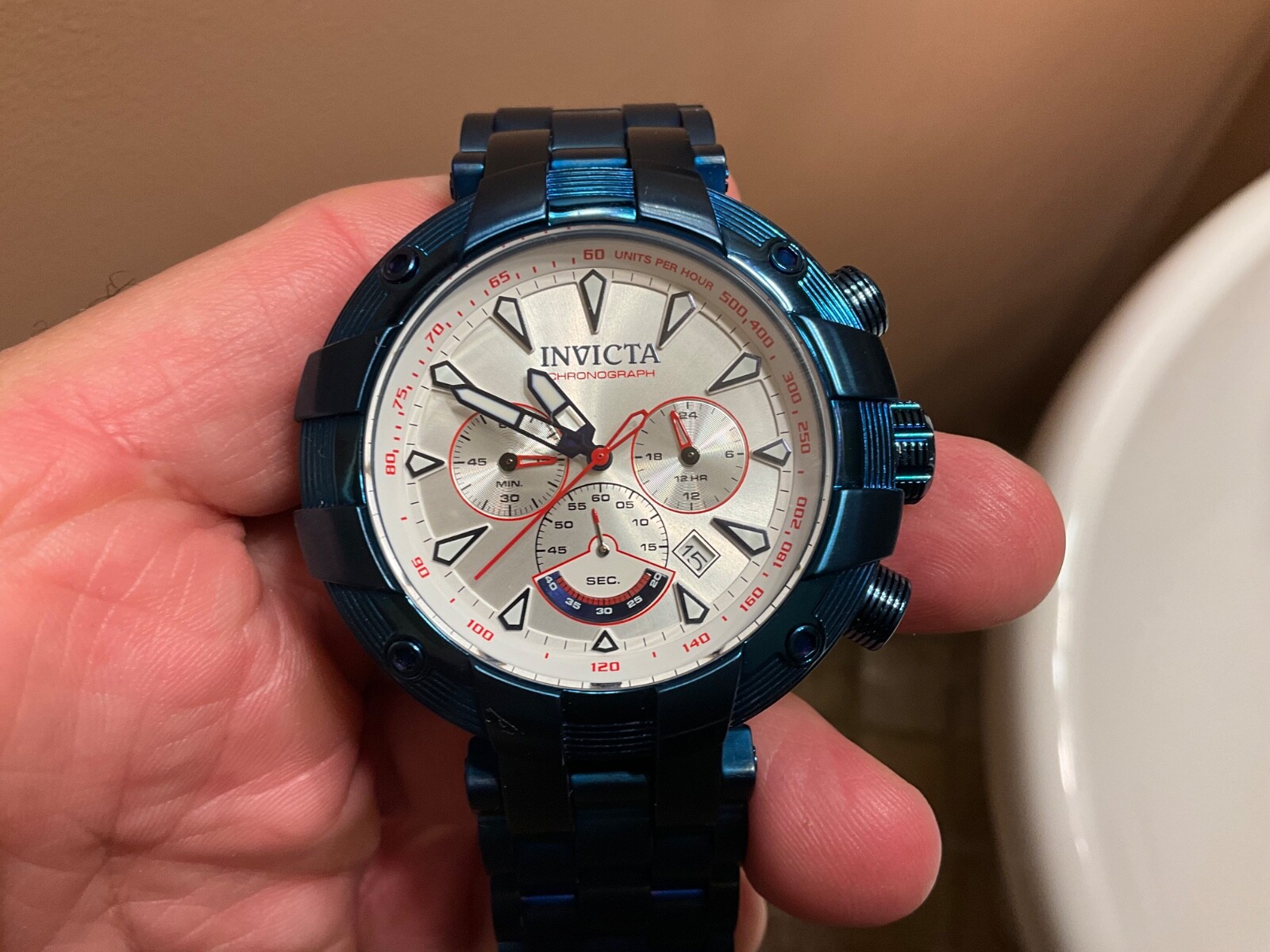 INVICTA SUBAQUA NOMA MODEL 32218 QUARTZ CHRONOGRAPH BLUE IP FIT 7” INCH WRIST