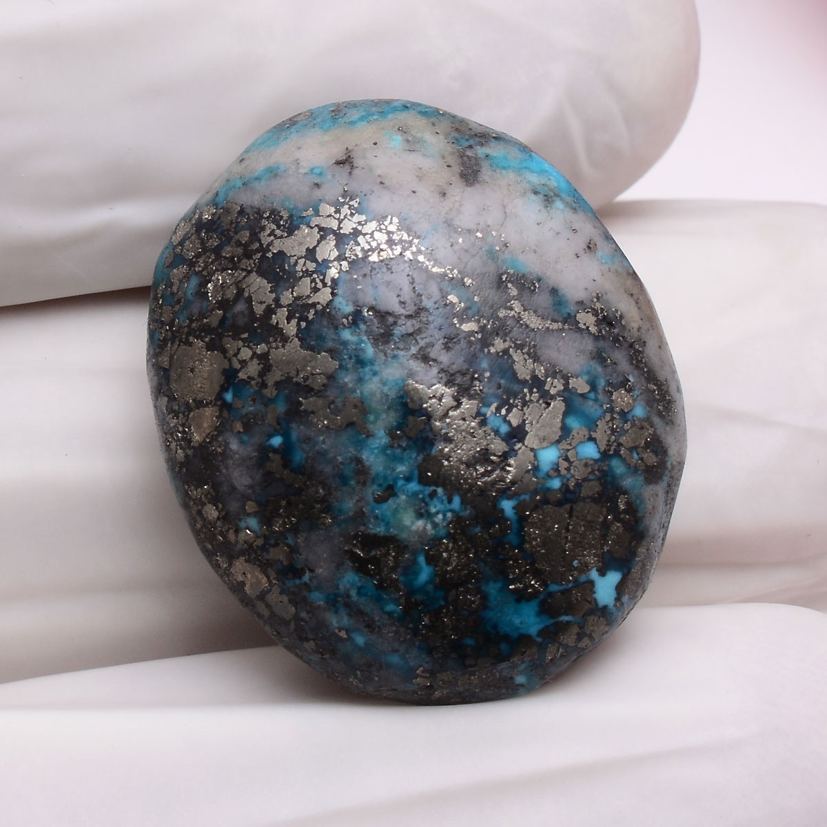 Sky Meets Gold ~ 40.50 Cts Natural Persian Turquoise Top-Grade Cabochon Gemstone