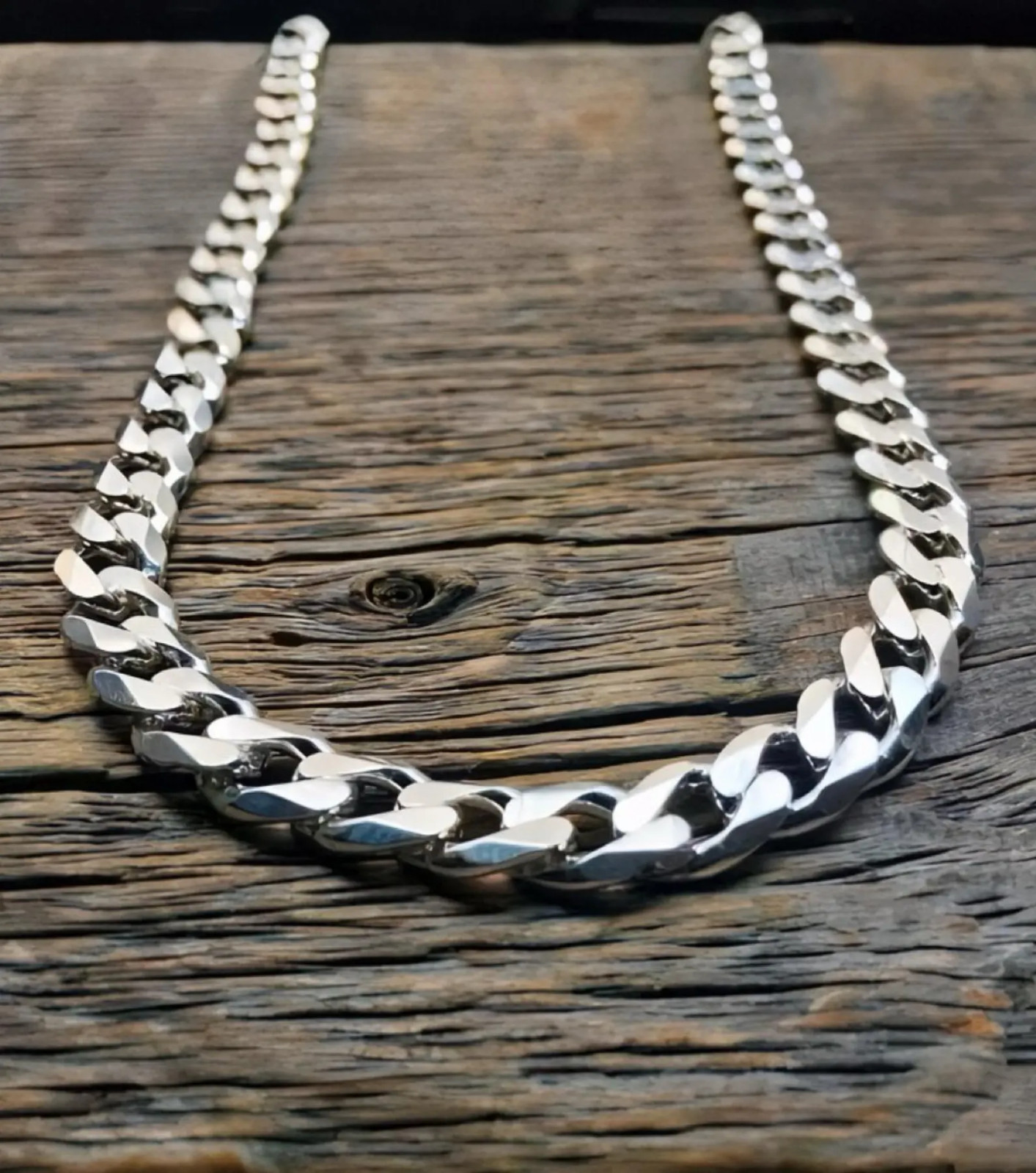 Solid 925 Sterling Curb Chain Necklace 7mm 8-30” Cuban Miami Style Italy