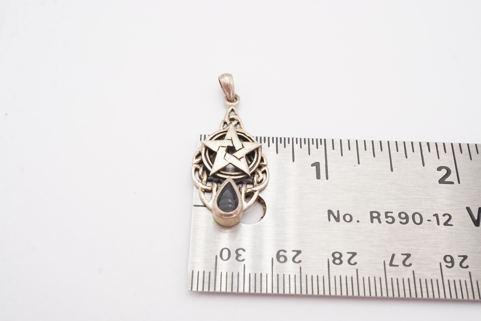 Vintage Peter Stone Sterling Silver 925 Black Onyx Pendant