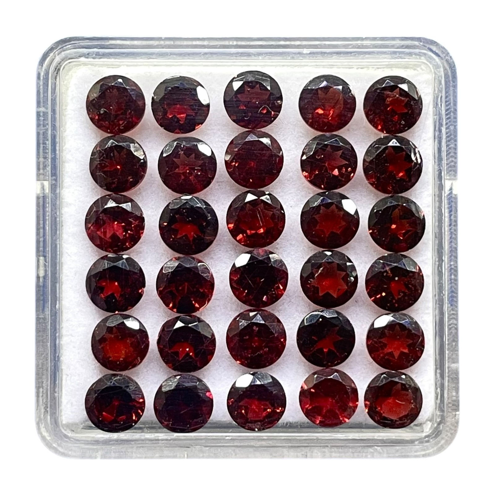 30 Pcs Natural Mozambique Garnet 6mm Round Cut Loose Untreated Gemstones Lot