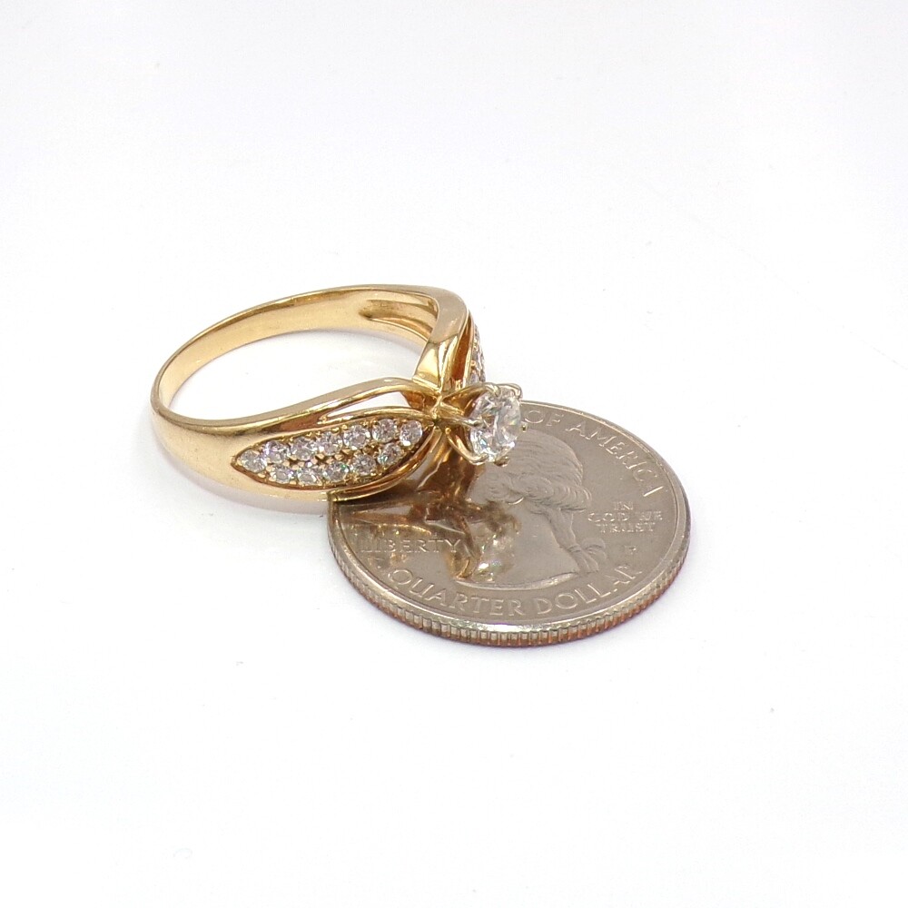 0.50ct Center Round Diamond 1.00ctw Engagement 14K Yellow Gold Ring Sz 10.5 LLC2