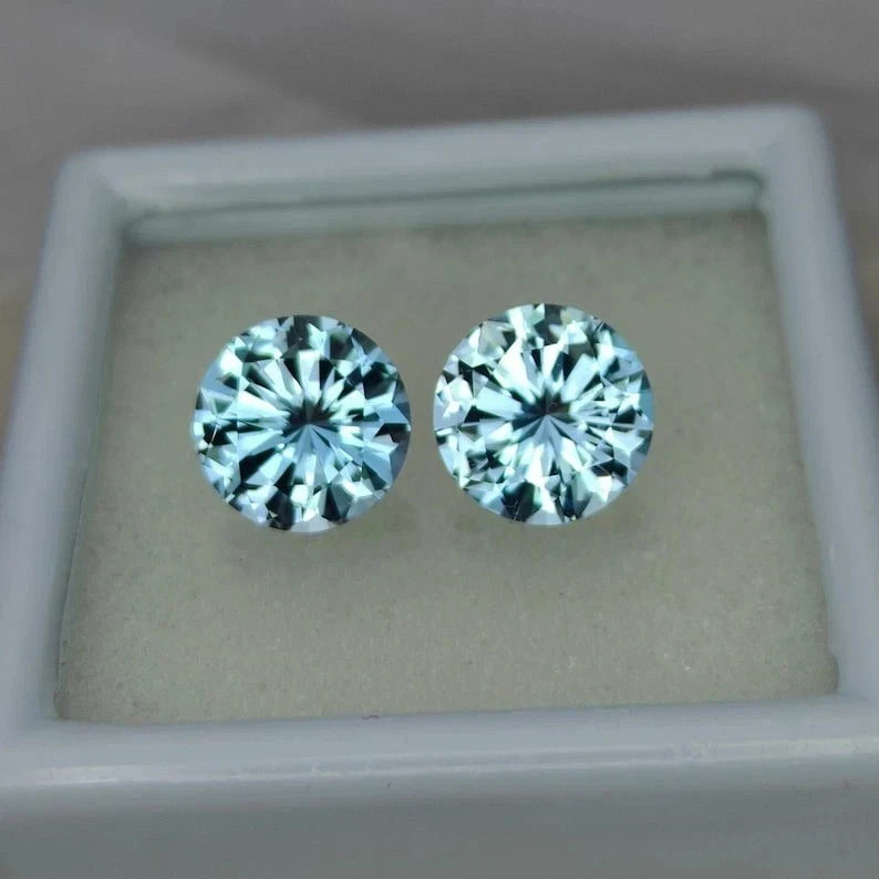 10 Ct 2 Pcs GIE Certified Rare Natural Blue Sapphire Loose Round Gemstone Cut