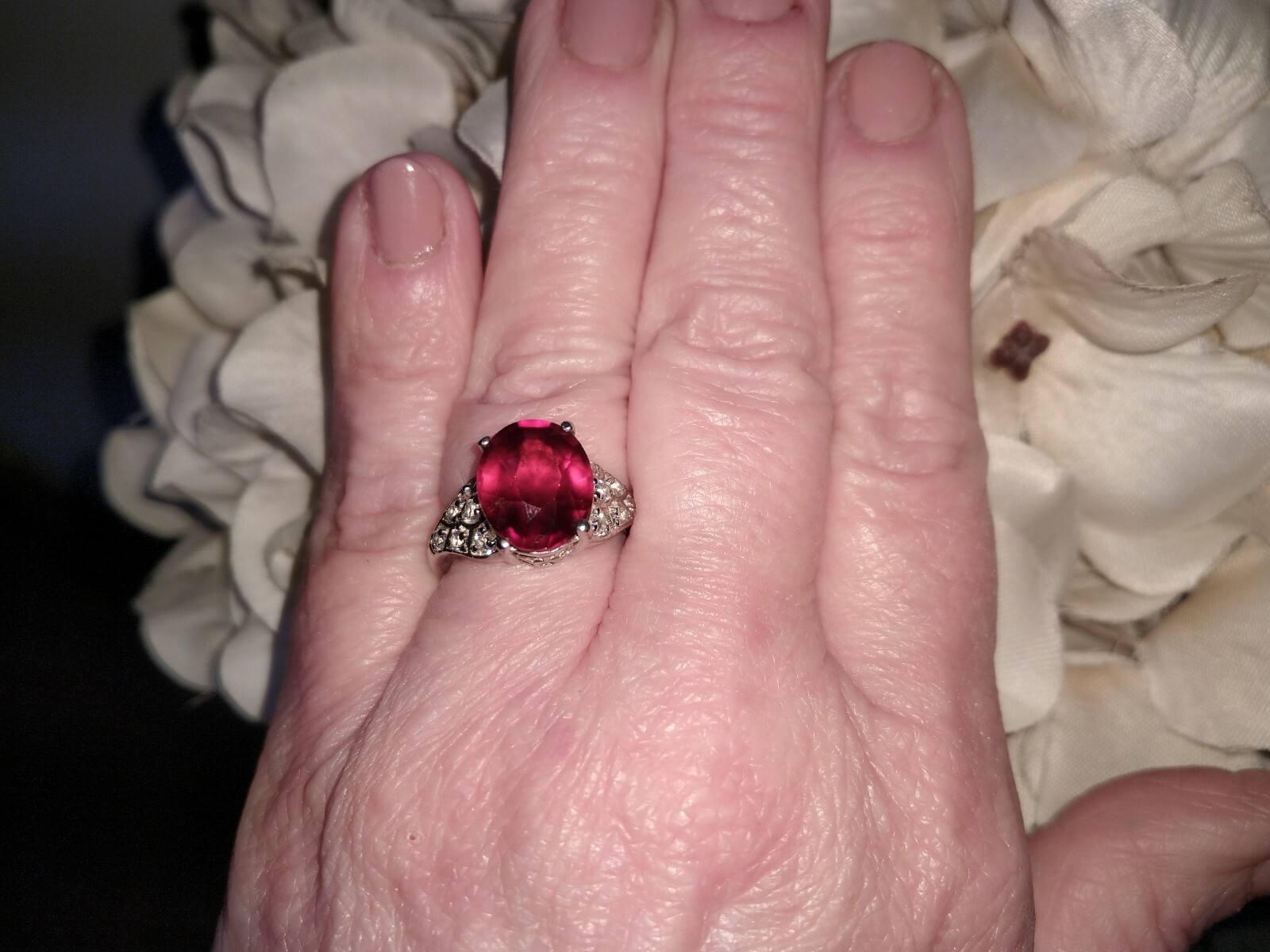 Deep Saturated 6.25 TCW of Ratnapura Hessonite Garnet/ ZirconRing/Plat/SS,sz 7.