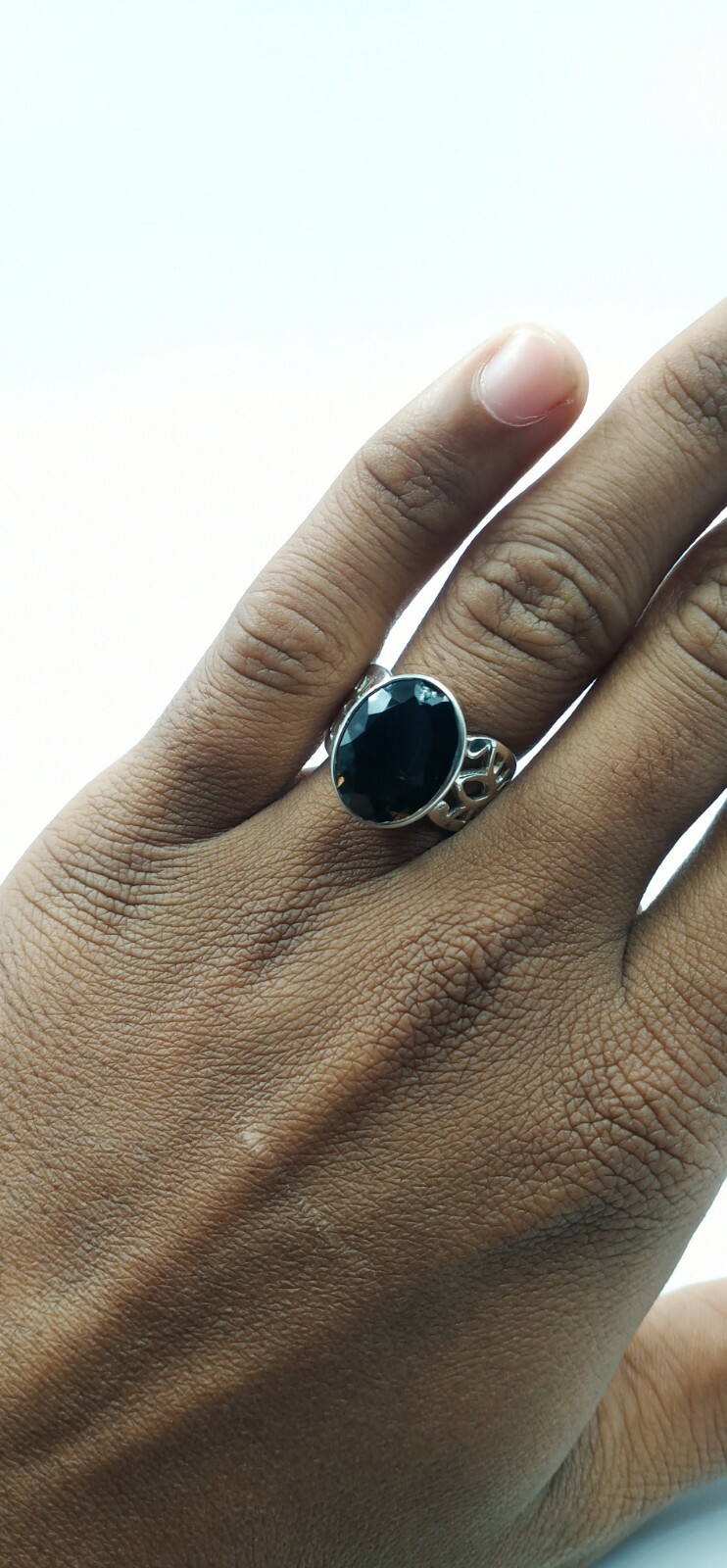 Oval Shape Rich Shiny Brown Tourmaline With Art Deco Design Solitaire Fine Rings