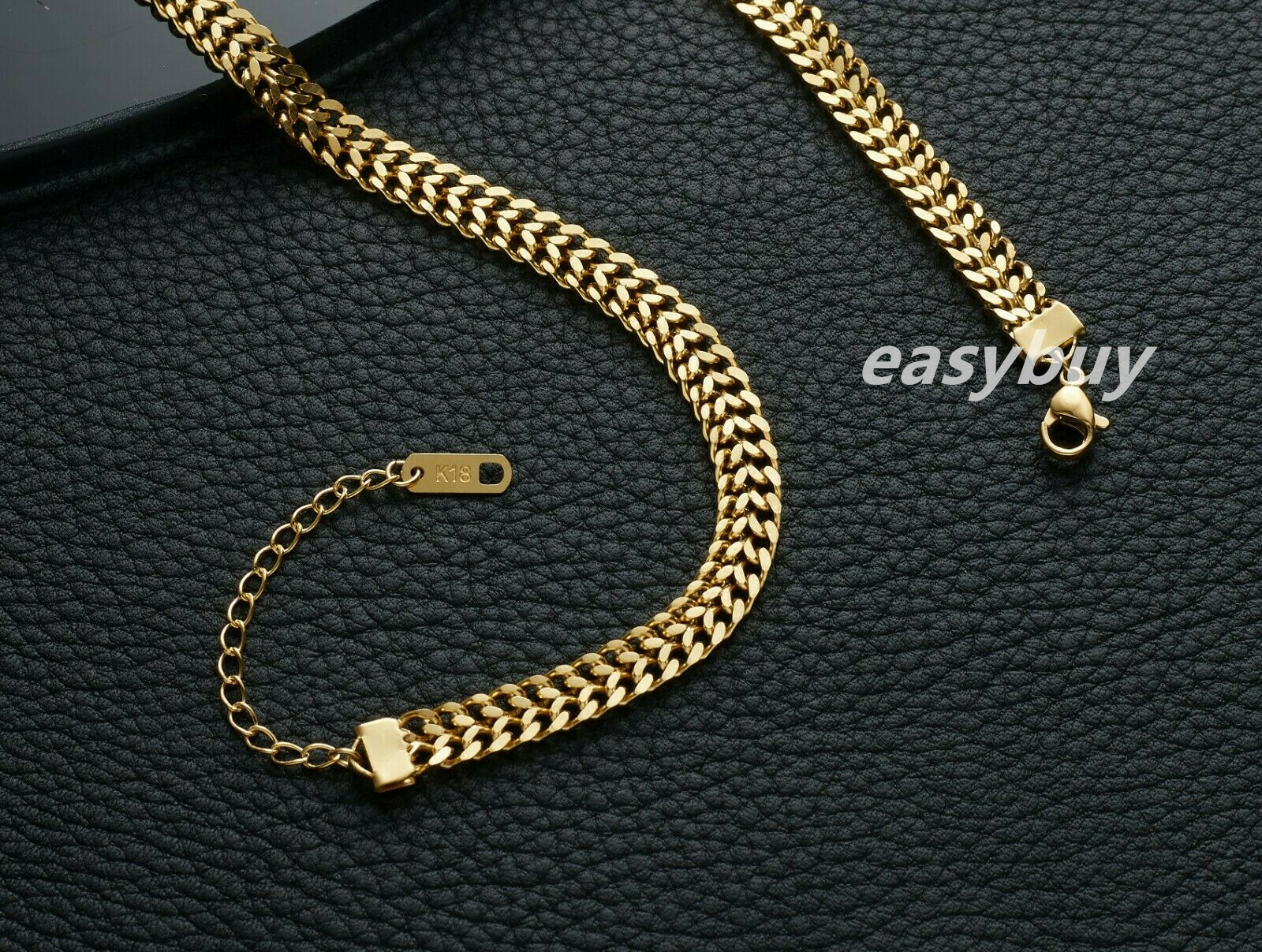 Woman 18K Gold Plated Stainless Steel Mesh Braided Chain Bracelet/Choker