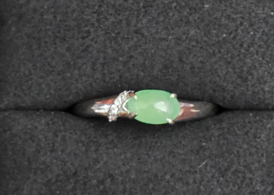 925 Sterling Silver Ring Free Size – Jadeite Burmese Jade (Translucent Lavender)