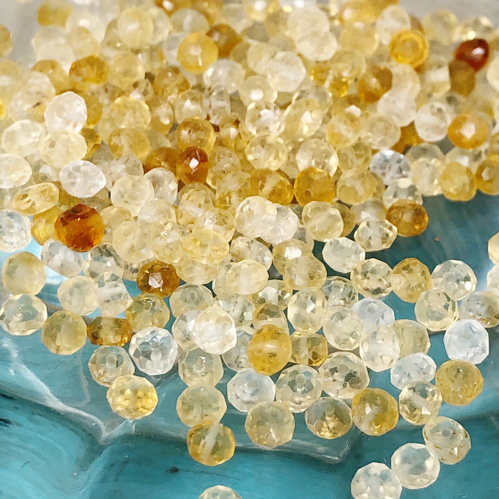 Yellow Hessonite Ombre 3mm Garnet Gemstones Loose Beads Jewelry Making