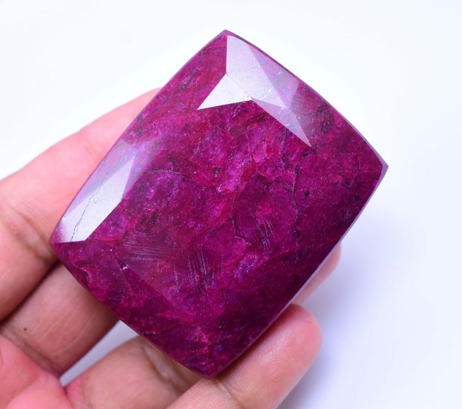 646.5 CT Natural Huge Red Ruby Certified Earth-Mined Cushion Cut Loose Gemstone