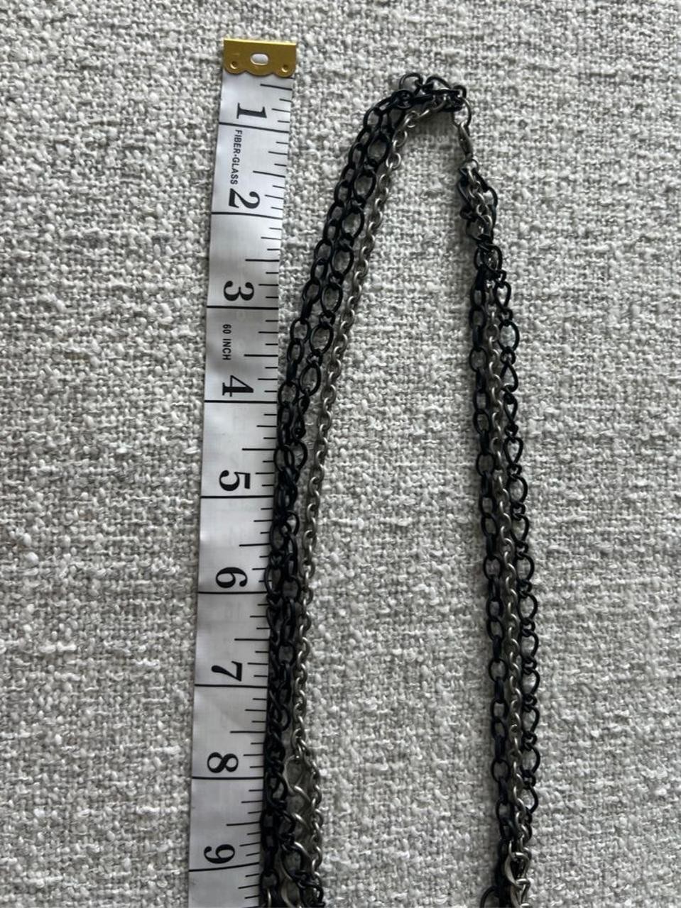 Black and Faux Pearl Chain Neckalce