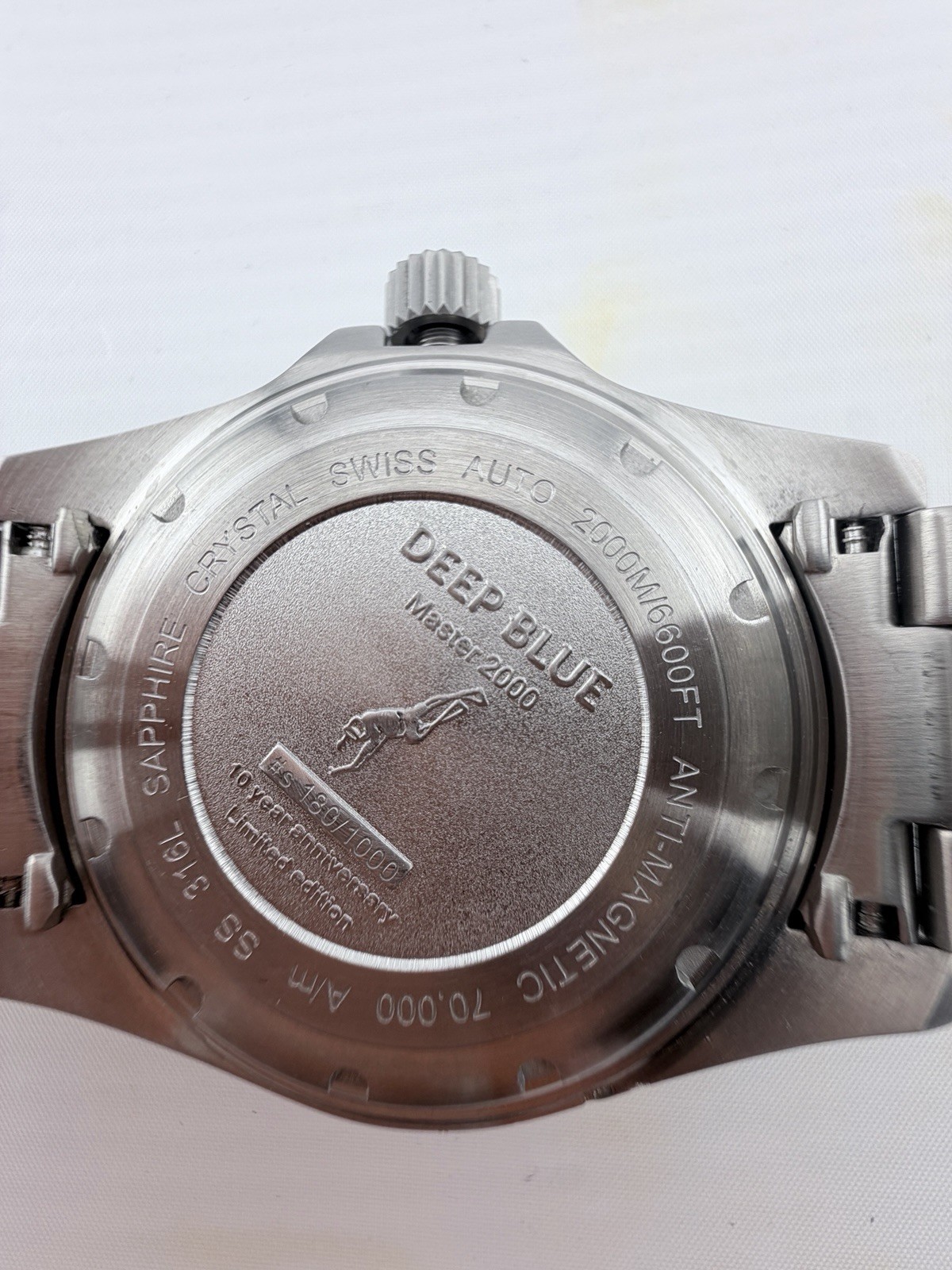 Deep Blue Master 2000 10-Year Anniversary Swiss ETA Auto LE 718/1000 46mm