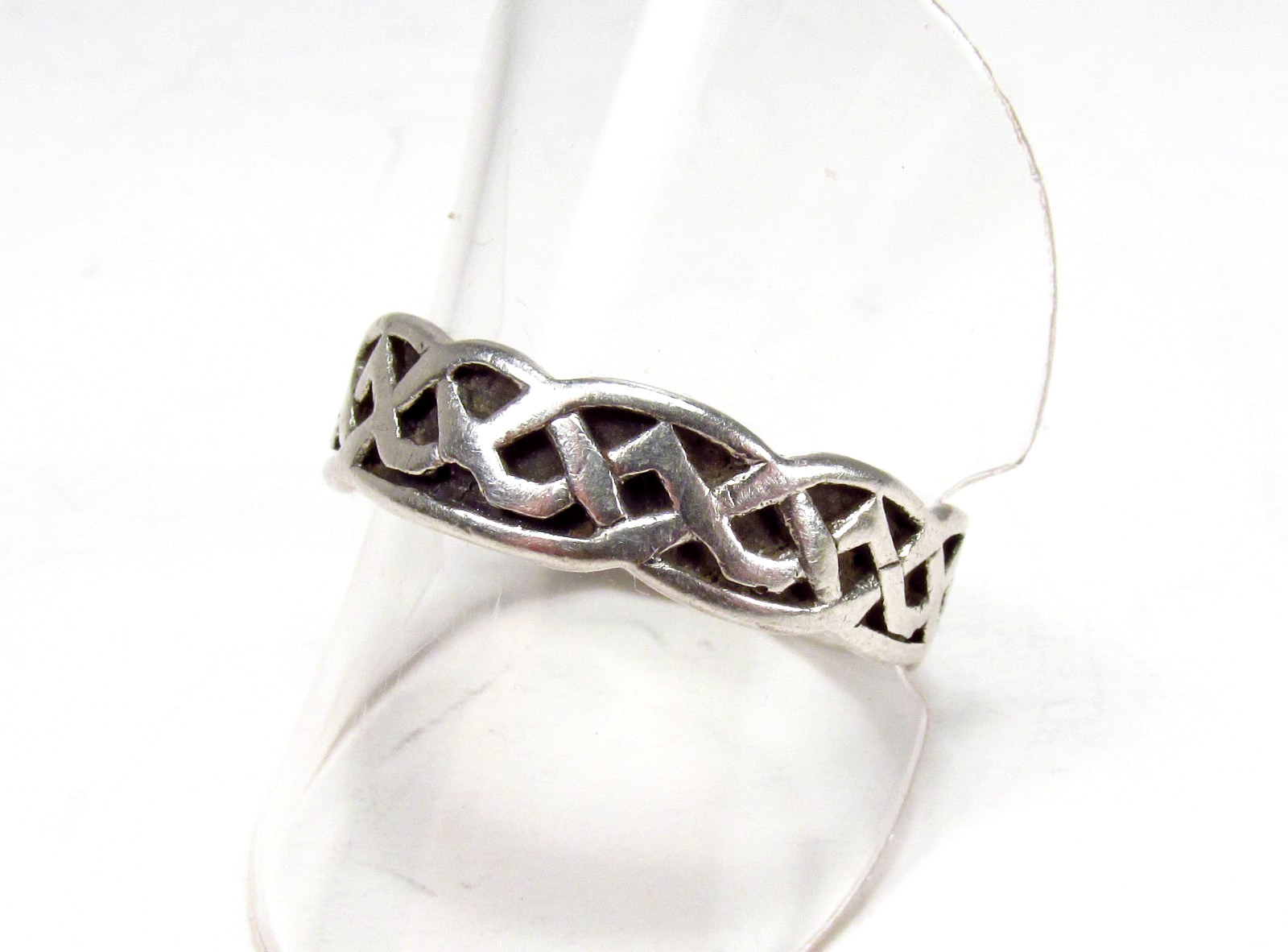 PreOwned Peter Stone PSCL Sterling Silver Celtic Knot Infinity Band Ring S 10.75