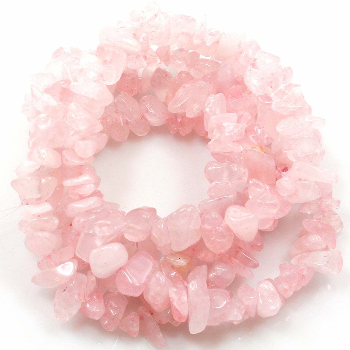 Gemstone Rose Quartz Chips Beads Assorted Stones 32″ Strand Freeform Small Chips