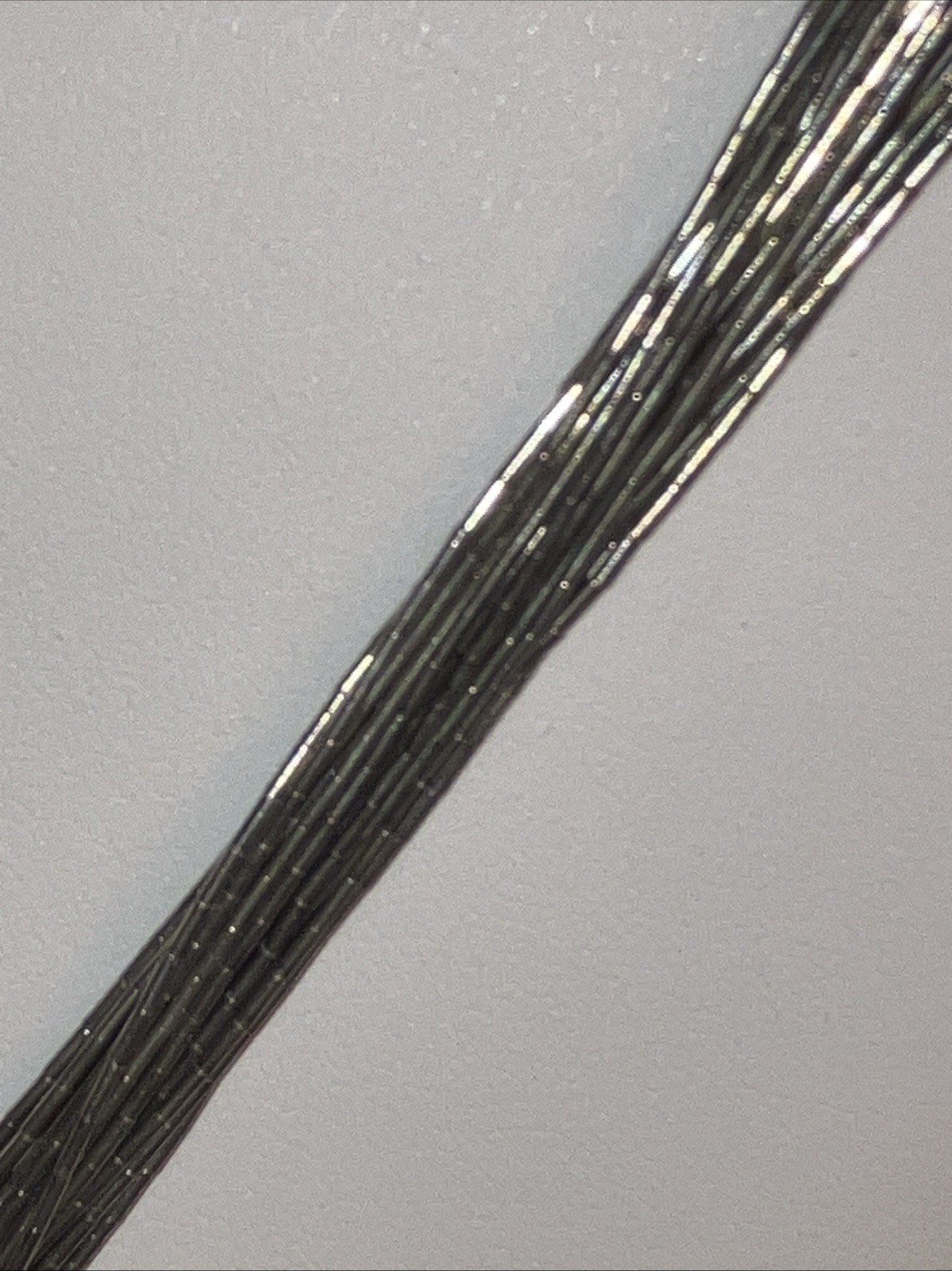 Liquid Sterling Silver 20 Strand 30” Curved Cones Cap Hook & Eye Clasp 31 Grams