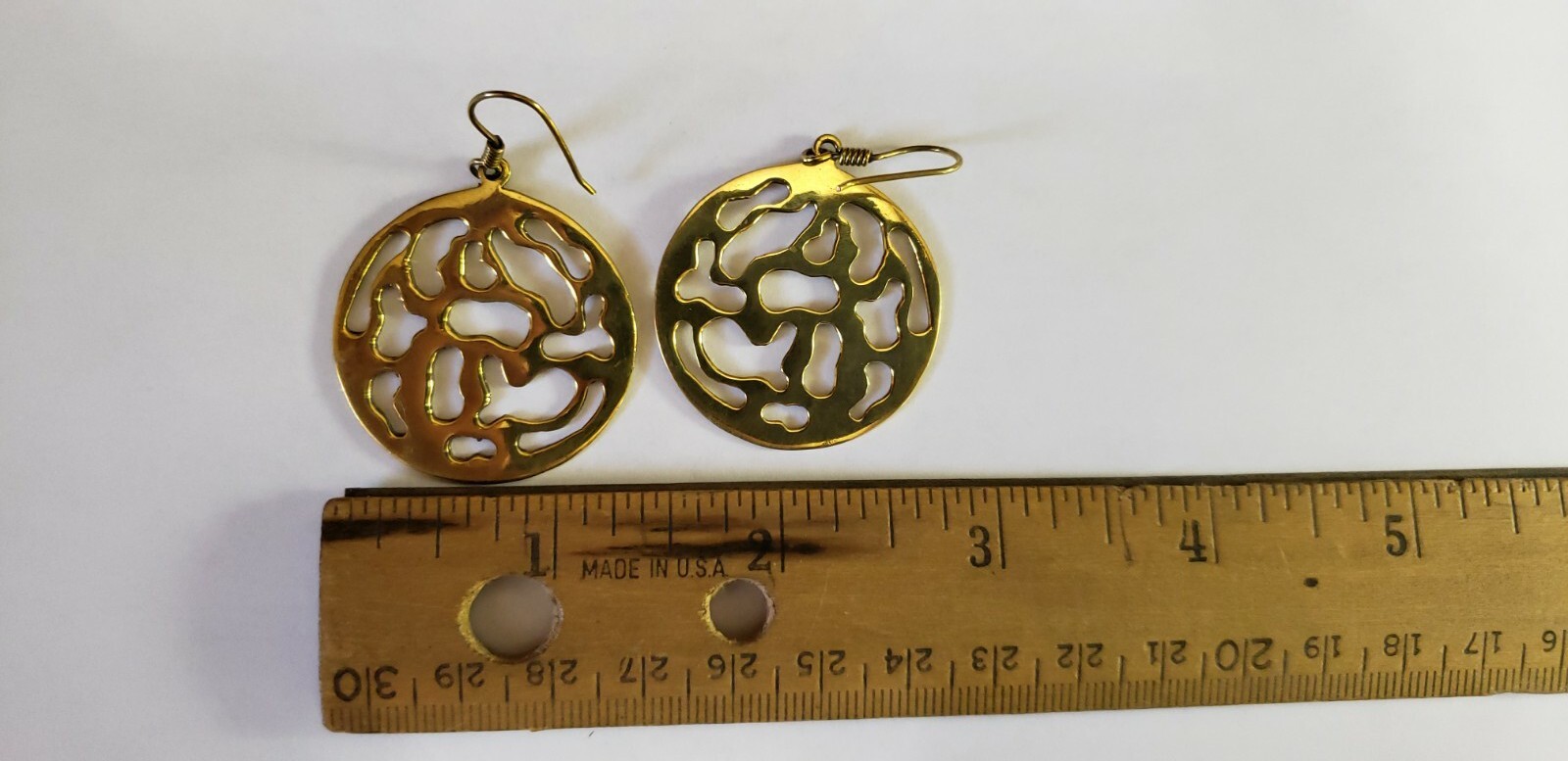 Handmade Southeast Asia Cambodia Ethnic Rain Drop Brass Earrings
