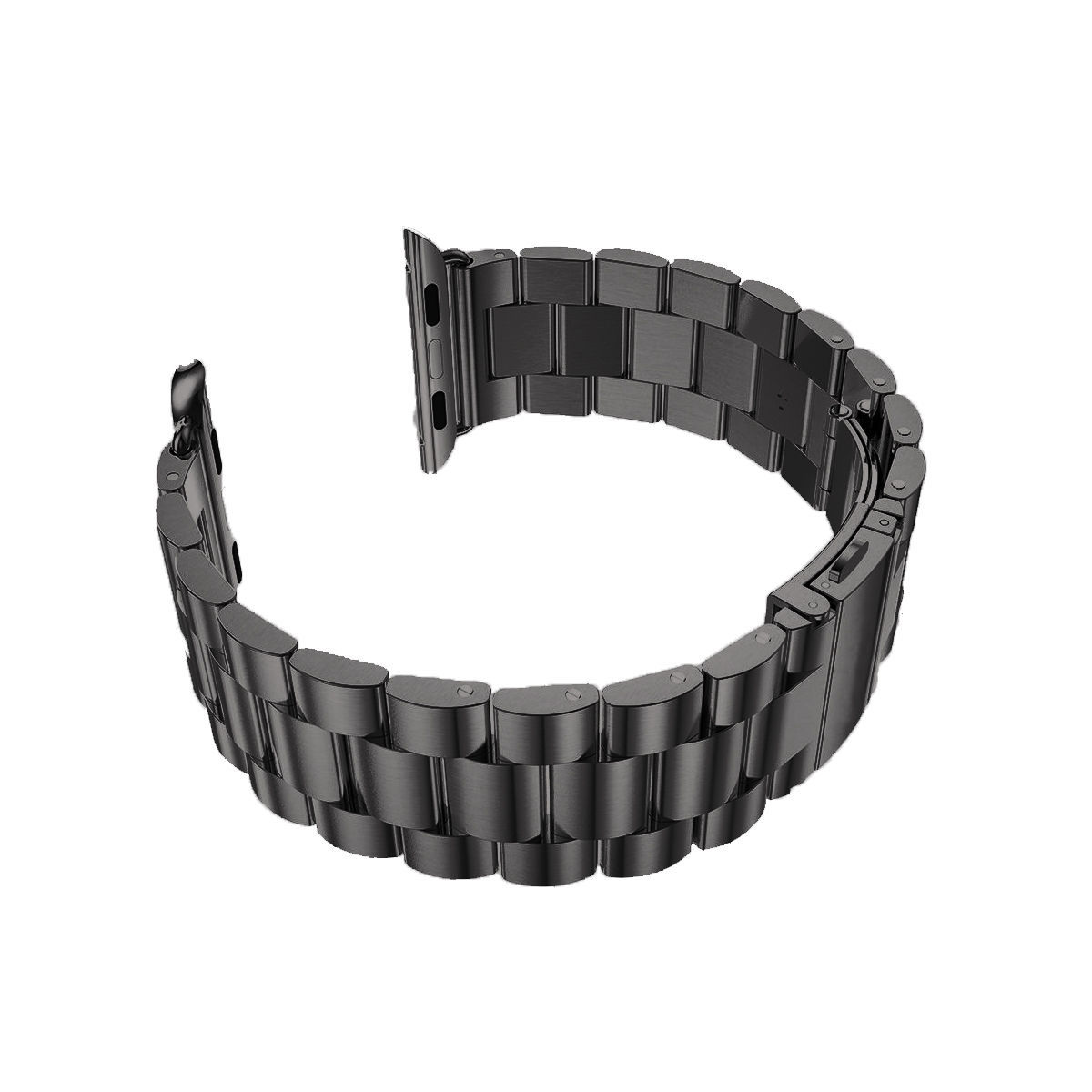 Folding Clasp Stainless Steel Watch Band For iWatch Series 9 8 7 6 5 4 3 2 1 SE