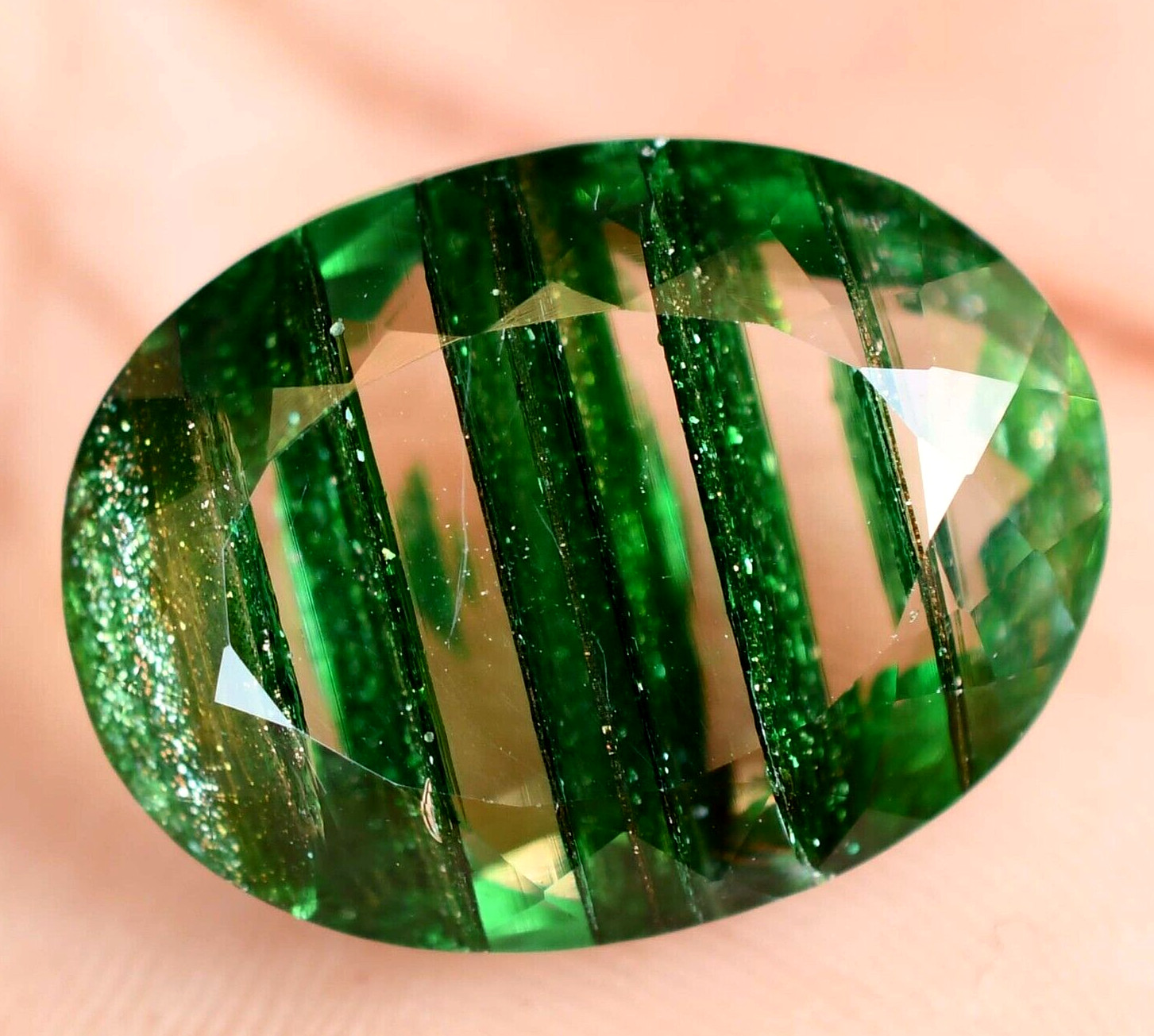 Natural Rutile & Sunstone 35.15 Ct AGL Certified Rare found Two in One Gemstone