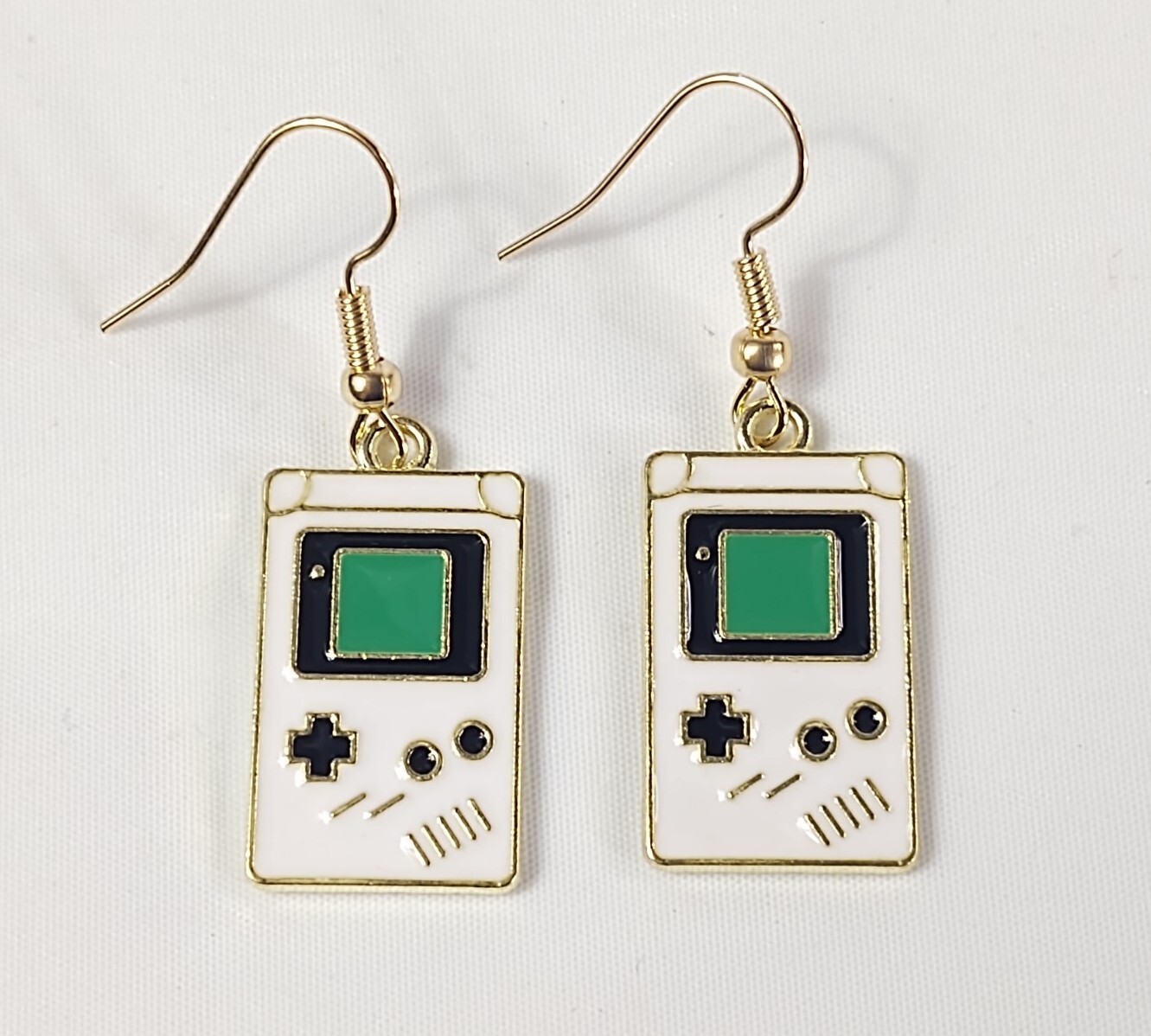 Drop Dangle Pierced Earrings Retro Vintage Handheld Video Game Gameboy Jewelry