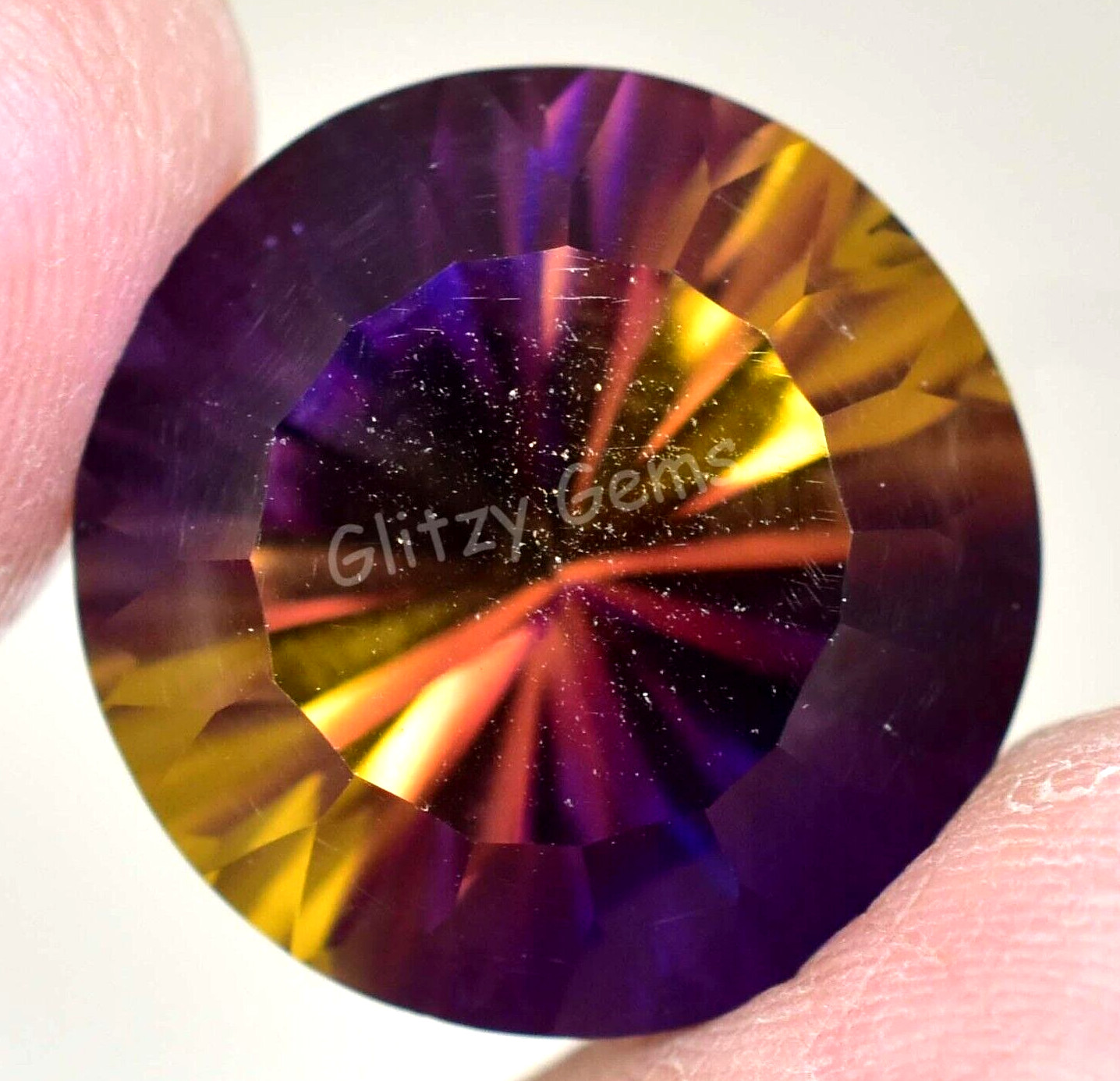Natural Flawless Bi-Color Ametrine 21.95 Ct Certified Gemstone From Bolivia