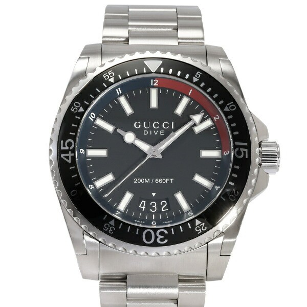 Unused ​GUCCI Dive YA136212 Black Stainless Steel Men’s Watch in Box​