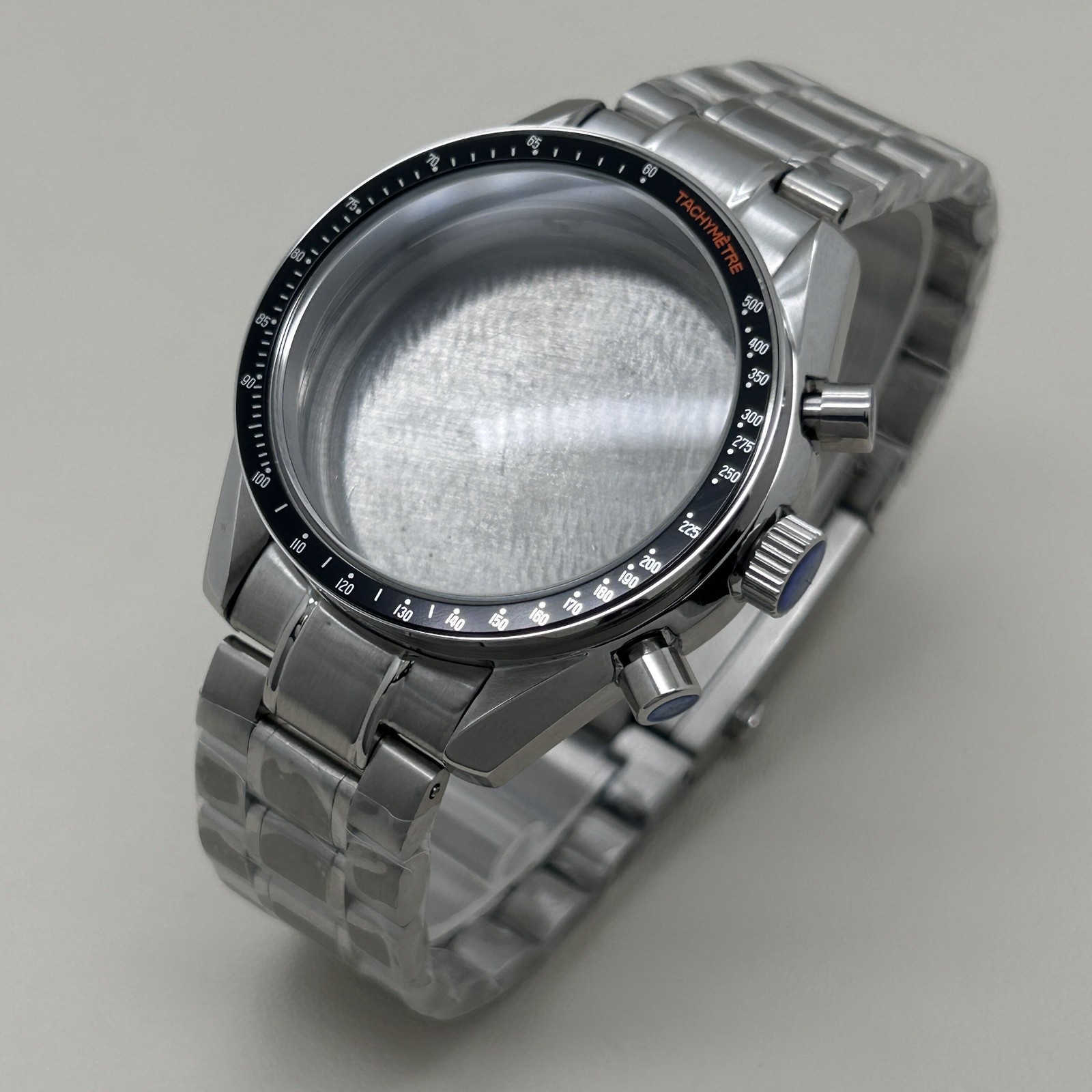 DIY Watch Part Kit for VK63 VK64 Speedmaster 39.7mm Watch Case Steel Strap