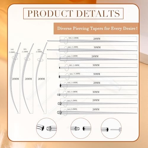 Piercing Ball Grabber Tool, 14-20G Taper for Thread+Threadless(14G 16G 18G)