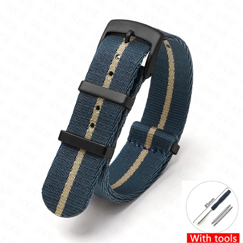 Canvas Nylon Watch Strap for Omega Swatch Seamaster Speedmaster Seiko 18-24mm