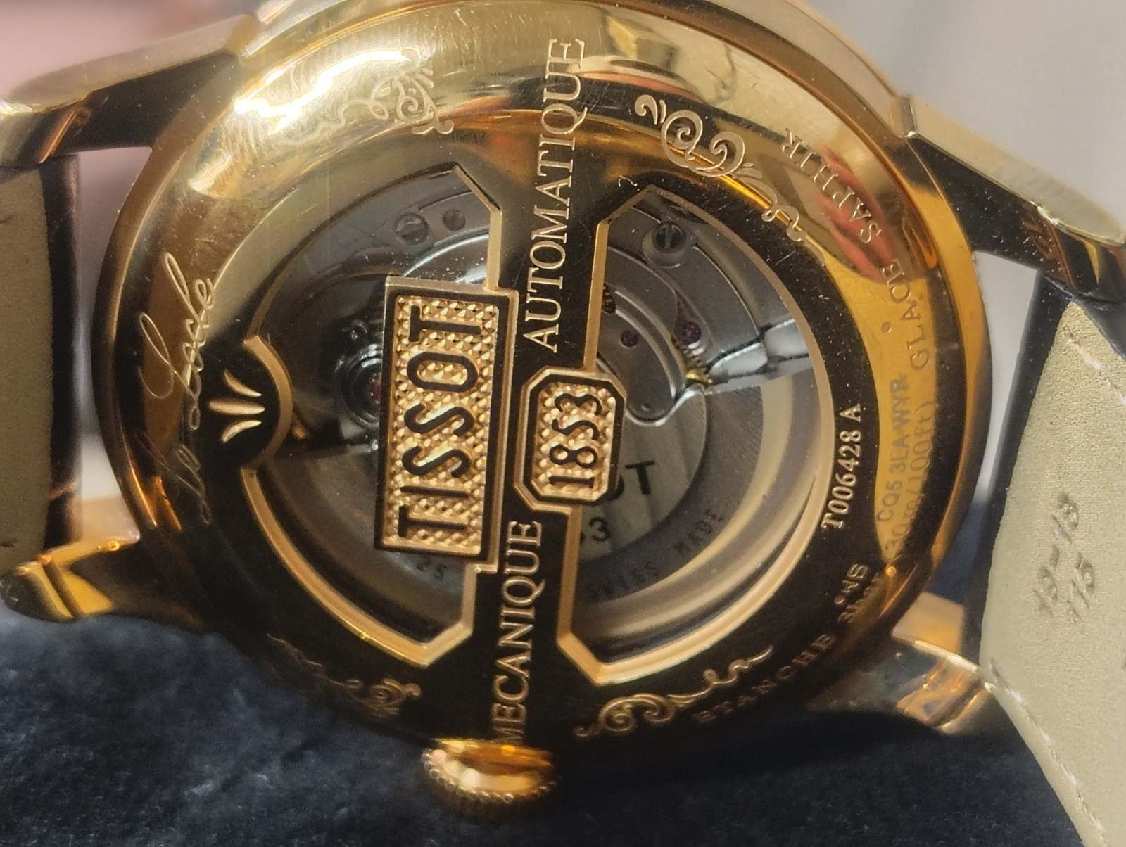 Tissot Le Locle Automatic Men’s Watch Black Dial Date RoseGold Case Leather Band