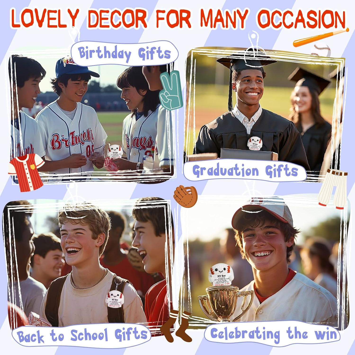 Crochet Baseball Gifts for Boys Son Back to School | Back to School Inspirationa