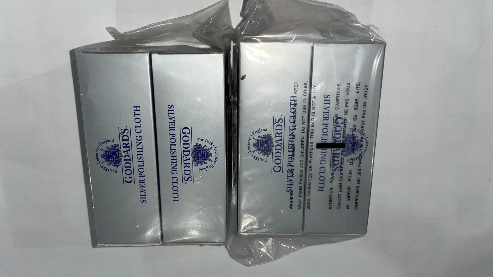 Four (4) Pack Goddard’s Cotton Silver Polishing Cloth 12 x 15″ New Free Shipping