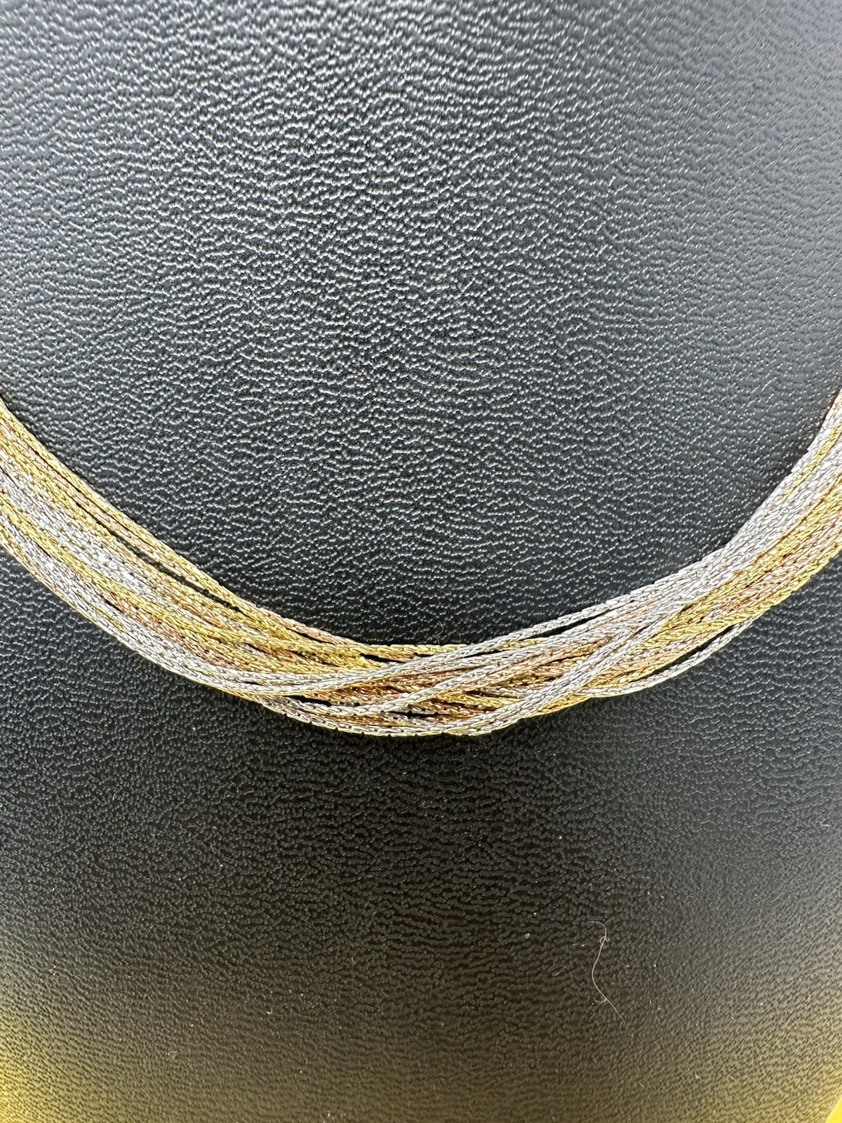Sterling Silver Italian 20 Stranded Choker Necklace & Bracelet Set 42g 16”+ 7”+