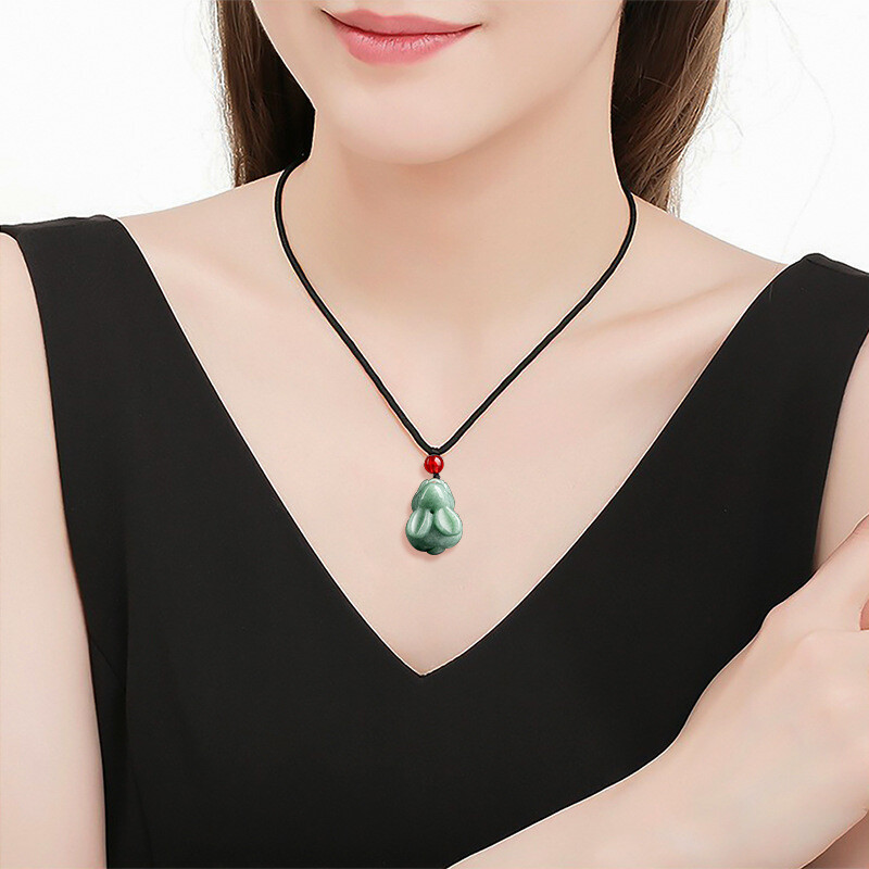 Natural Jadeite A Grade Jade Pendant Green Jadeite Lucky Zodiac Rabbit Pendant