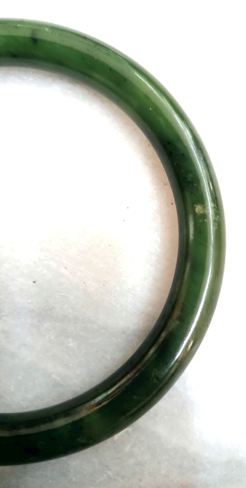 BEAUTIFUL ANTIQUE AUTHENTIC GREEN JADE RING BRACELET, CHINA, 1900.