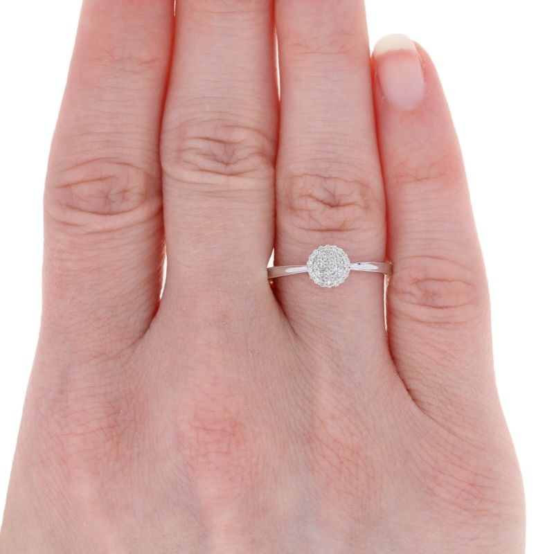 Sterling Silver Diamond Ring – 925 Single Cut .10ctw Cluster