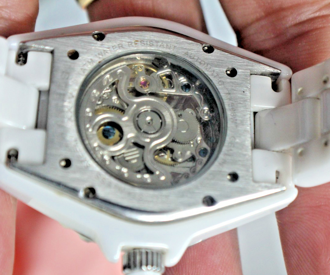 Exquisite AKRIBOS XXIV White Ceramic Automatic Women Watch AK508WT