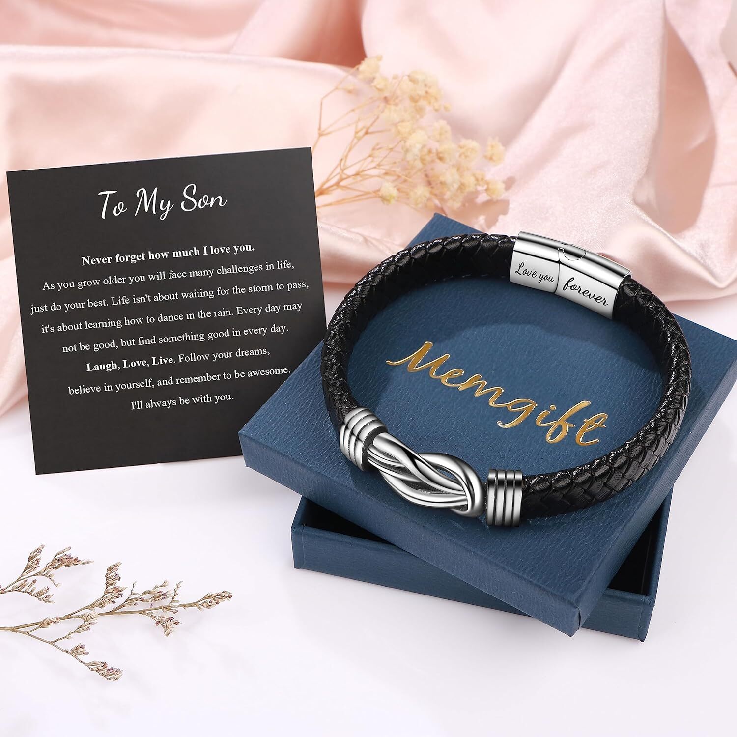 To My Son Gift for Son Bracelet Love from Mom, Dad Forever Birthday, Graduation