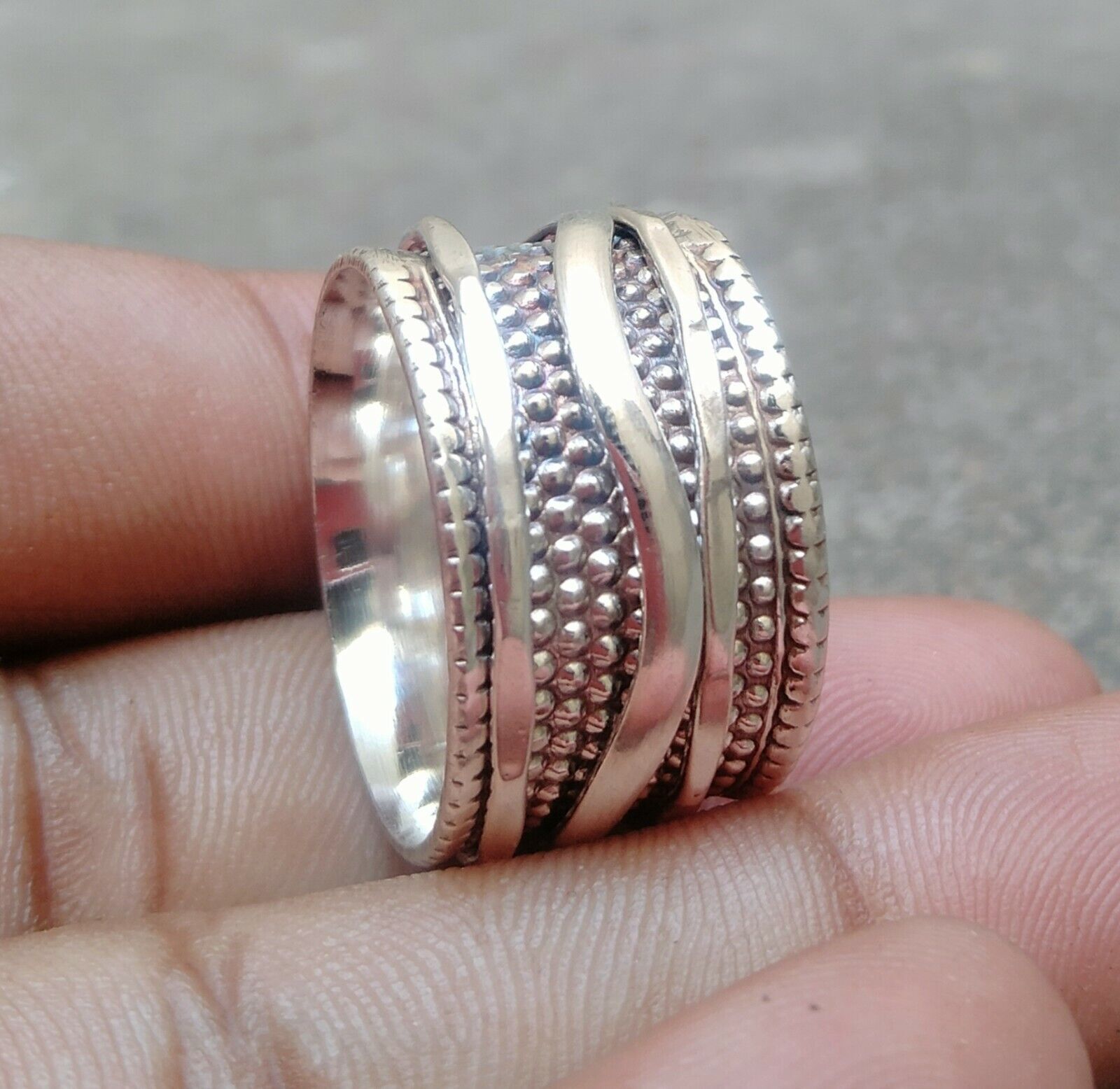 Solid 925 Sterling Silver Spinner Ring Band & Statement Handmade Ring All Size