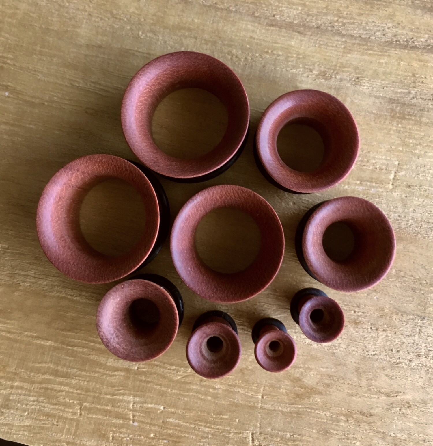 PAIR Sawo Wood Tunnels Single Flare Plugs Organic Earlets Gauges Body Jewelry