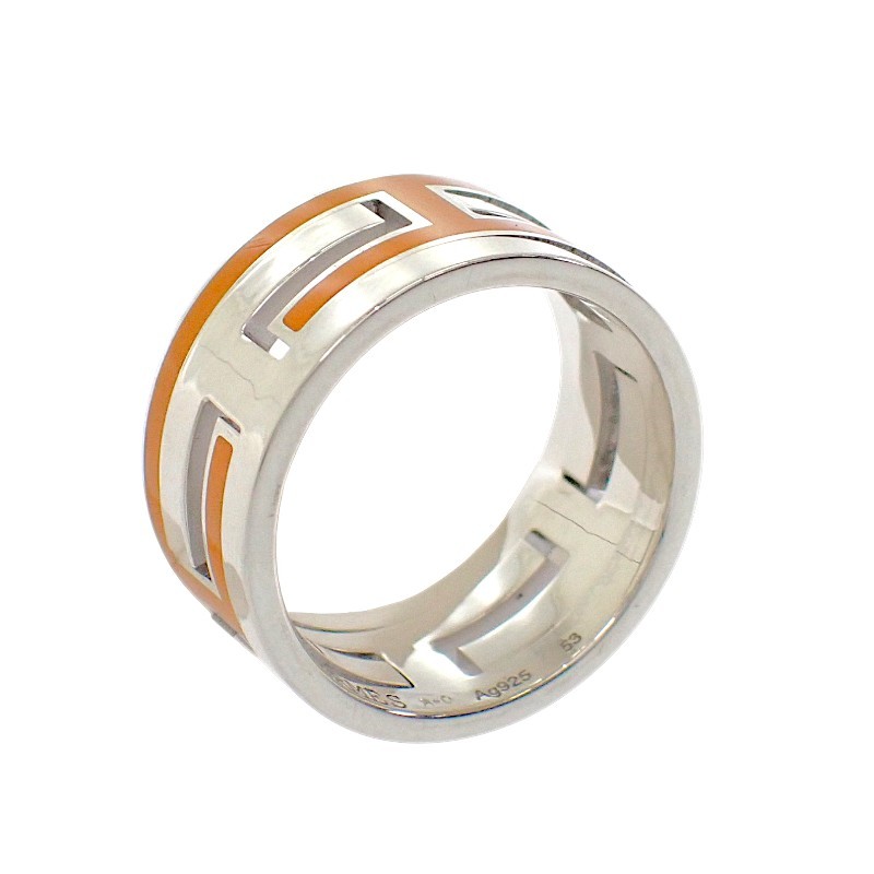 HERMES #13(JP Size) ring Orange Silver925 mens