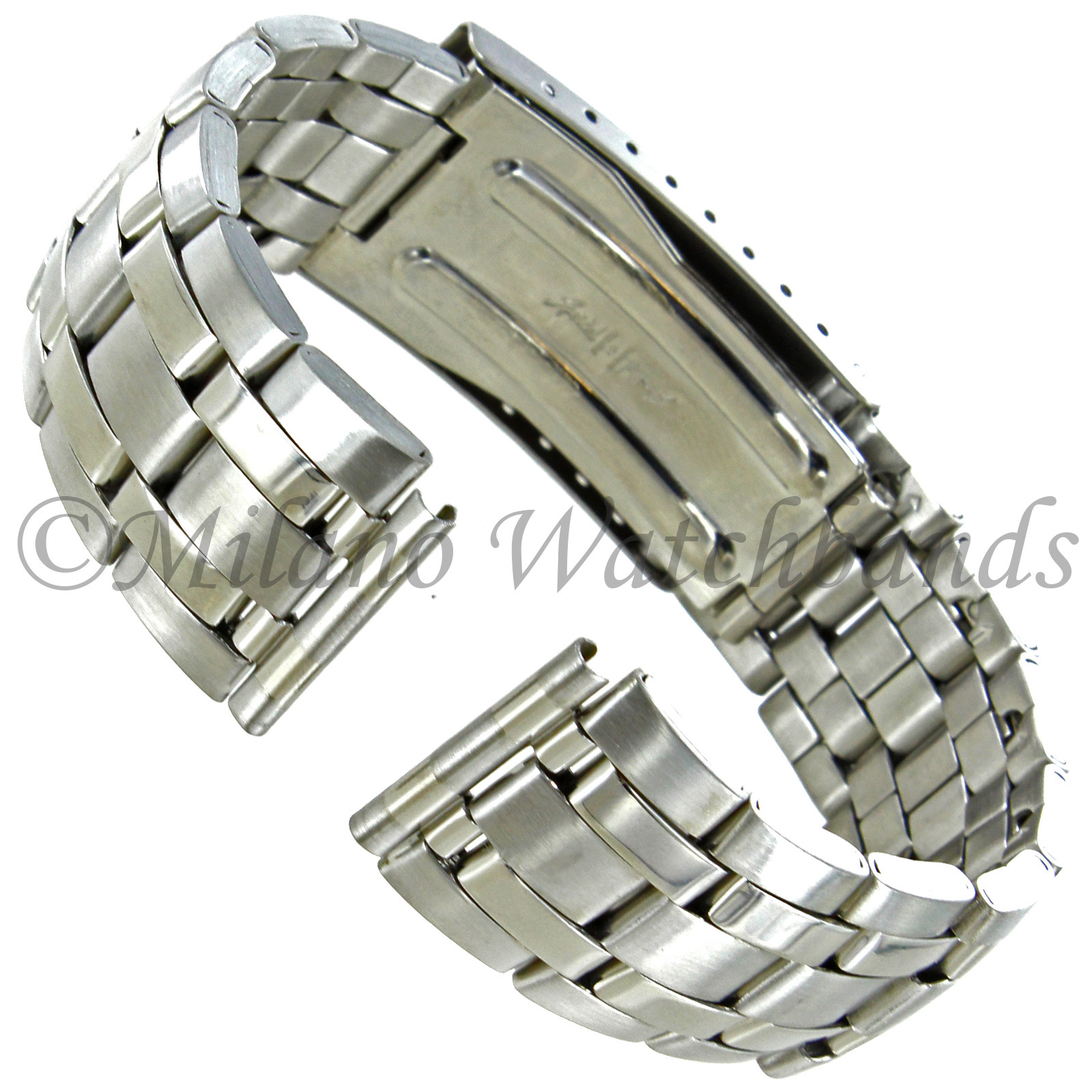 20mm Hirsch Stainless Steel Security Clasp Straight Ends Mens Watch Band 5712
