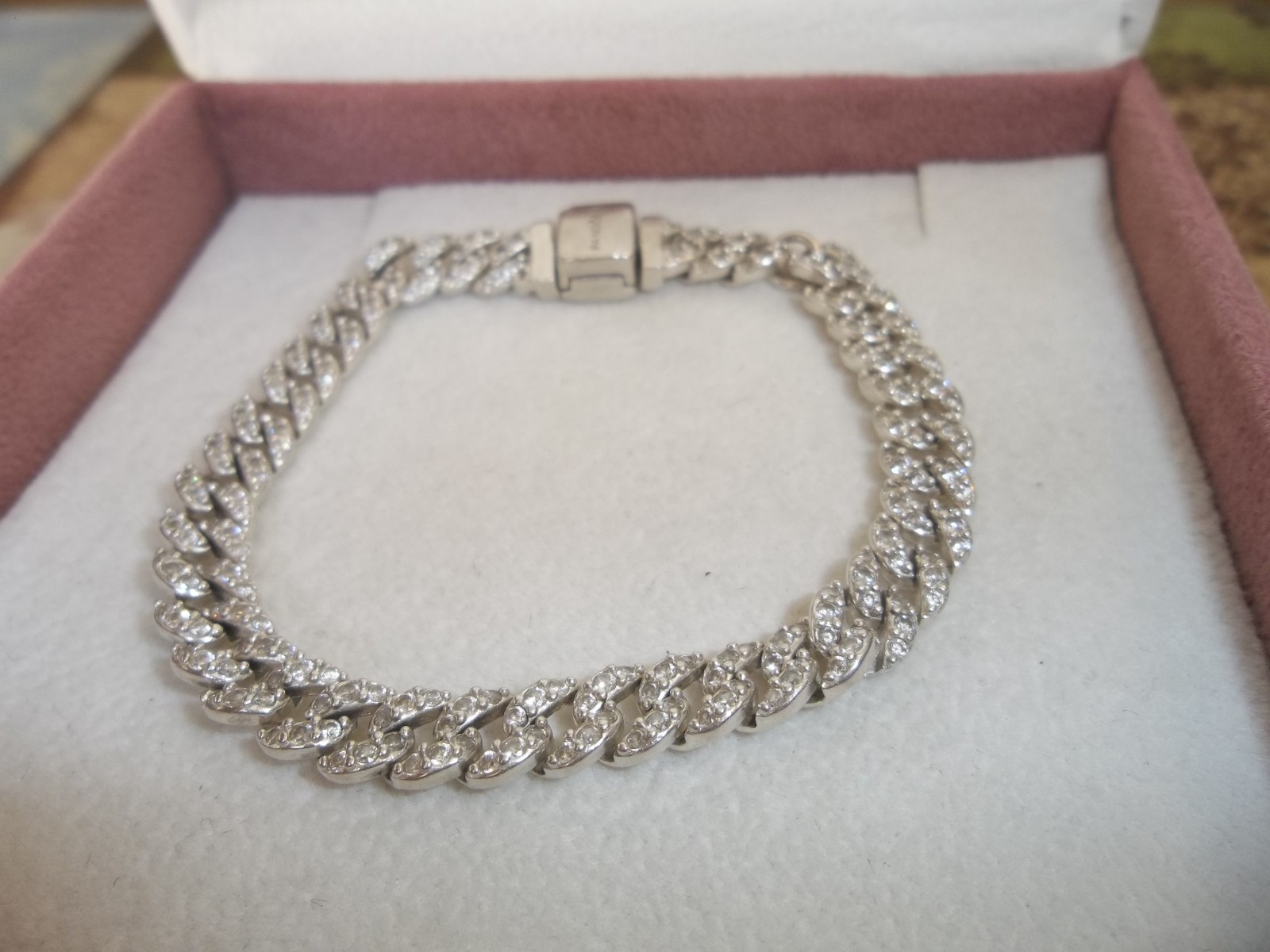 Genuine Pandora Timeless Silver Pavé Cuban Chain Bracelet 593008C01 – 16cm