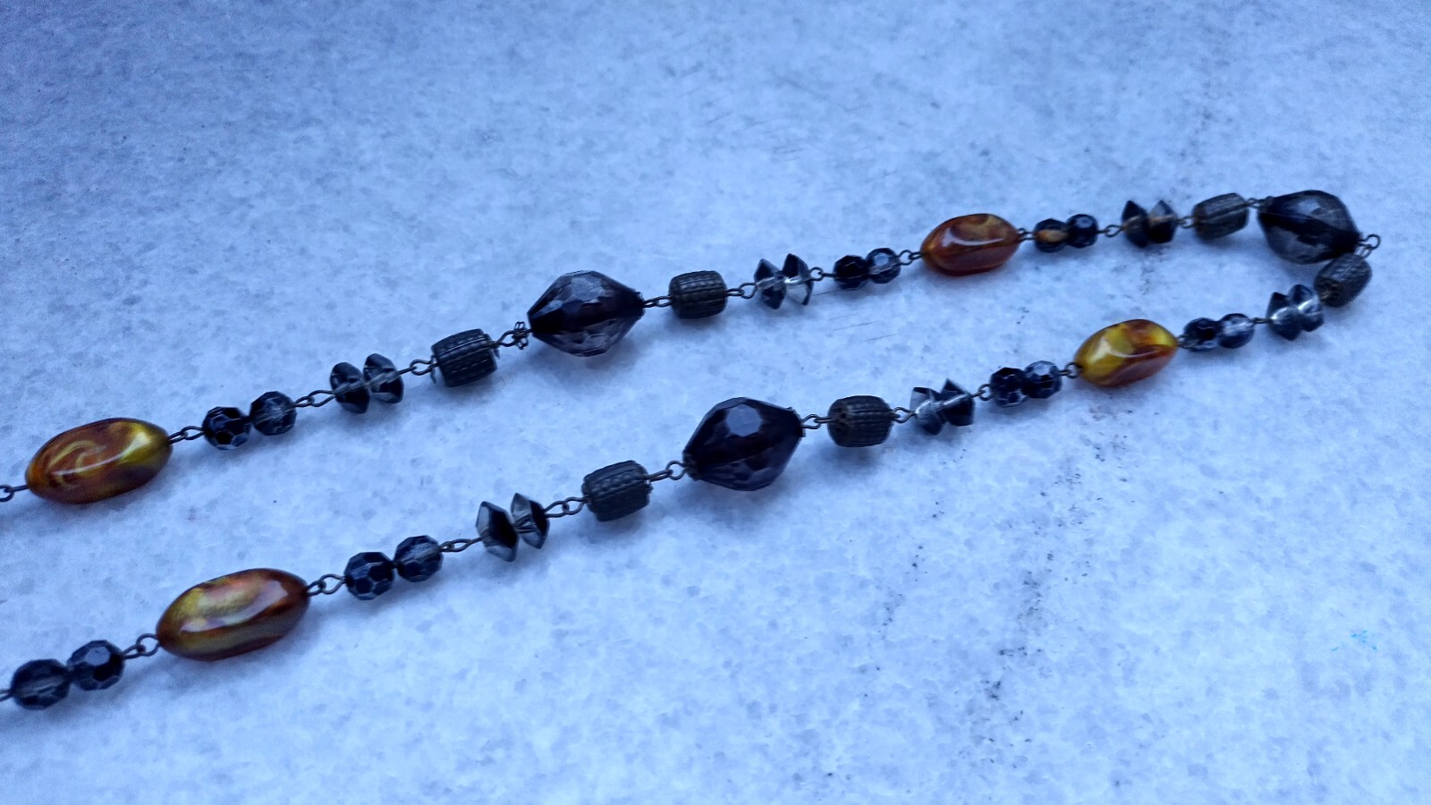 Long vintage plastic necklace