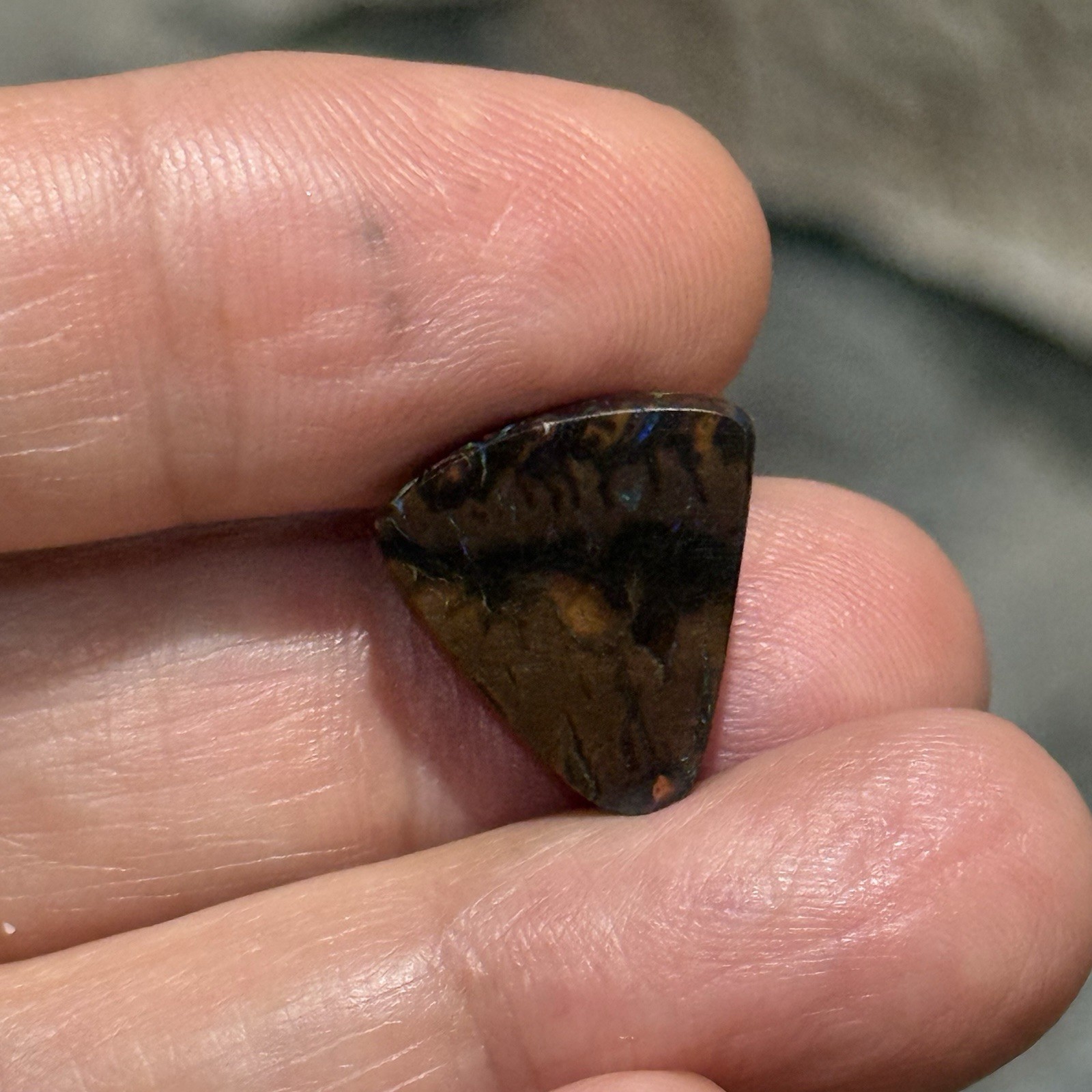 10.2ct 15.6×14.5×5.2mm Colorful Australian Koroit Boulder Opal Cabochon Gem